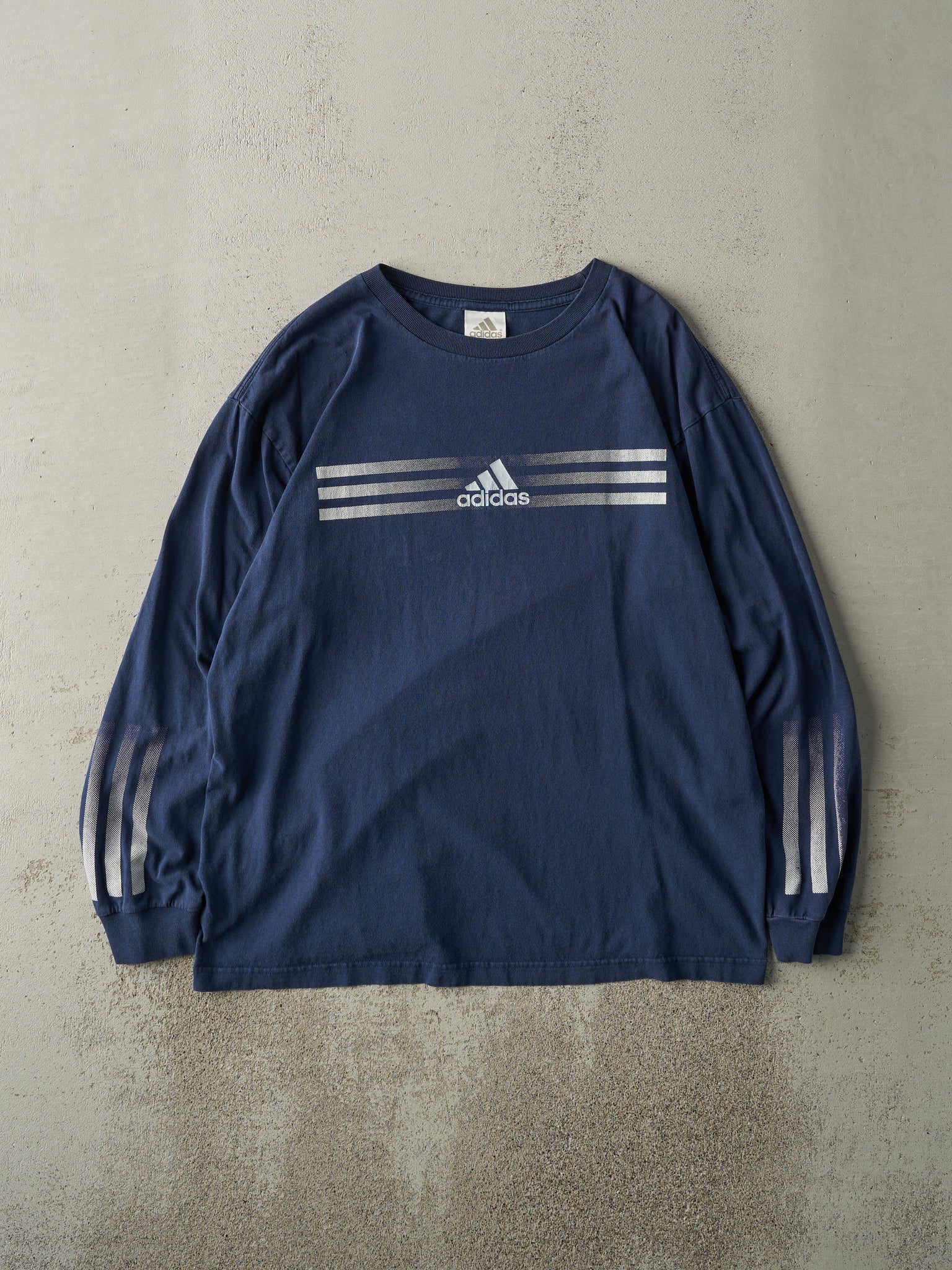 Vintage 90s Navy Blue Adidas Long Sleeve (L)