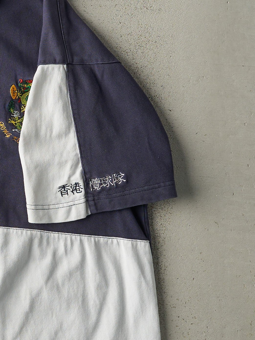 Vintage 90s Navy Blue & White Hong Kong Rugby Shirt (M/L)