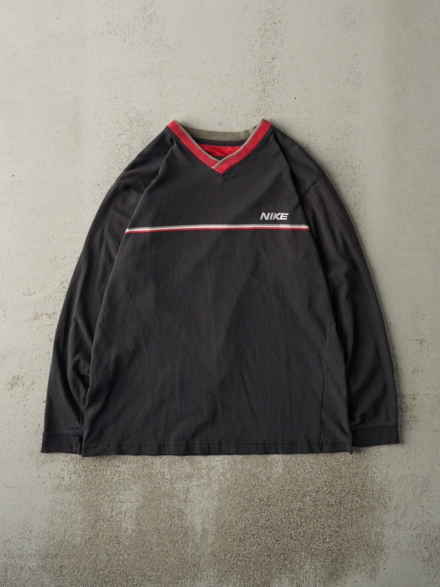 Vintage 90s Black Nike Embroidered Long Sleeve (M)
