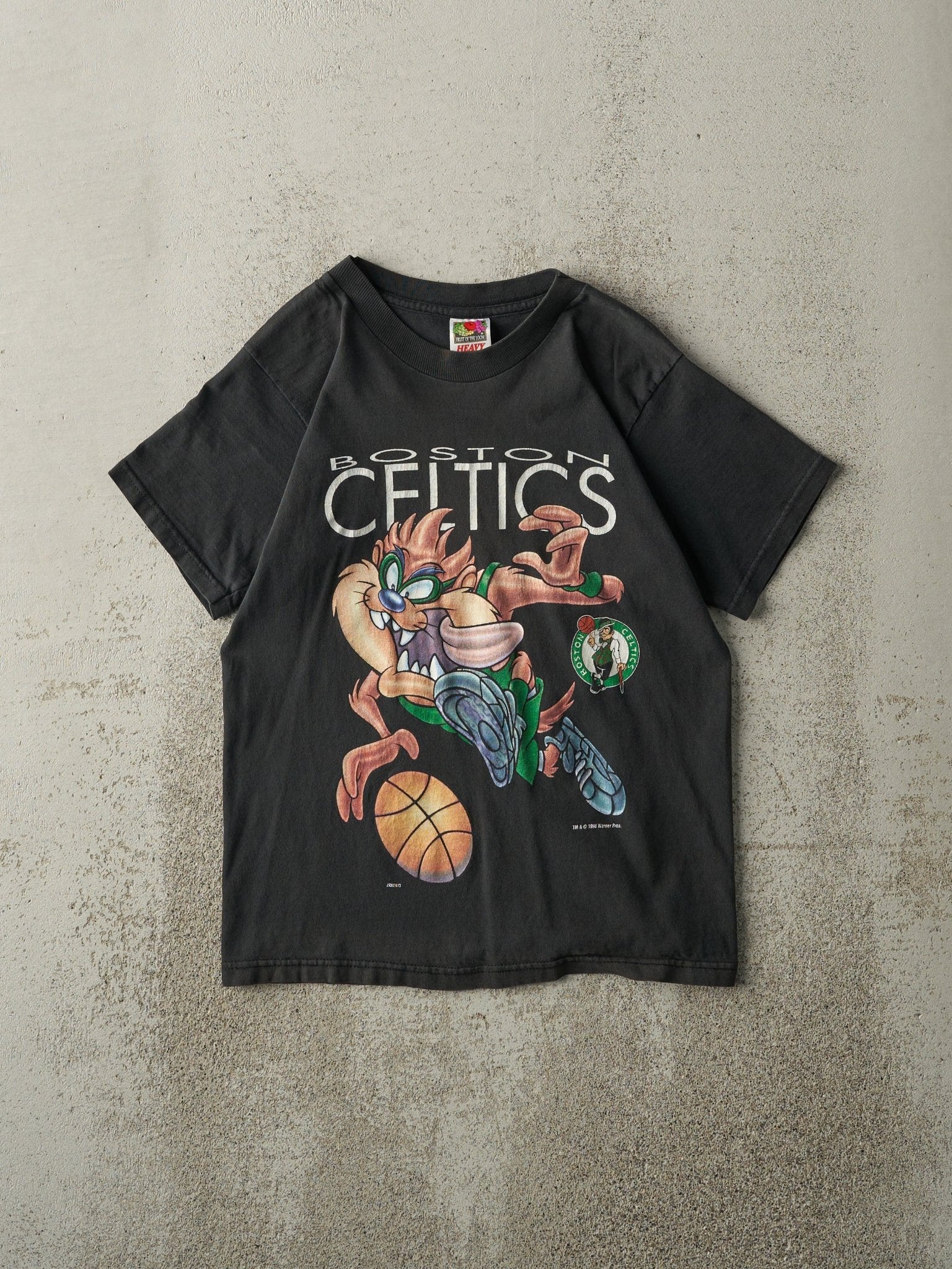 Vintage 96' Black Boston Celtics Taz Looney Tunes Baby Tee (XS)