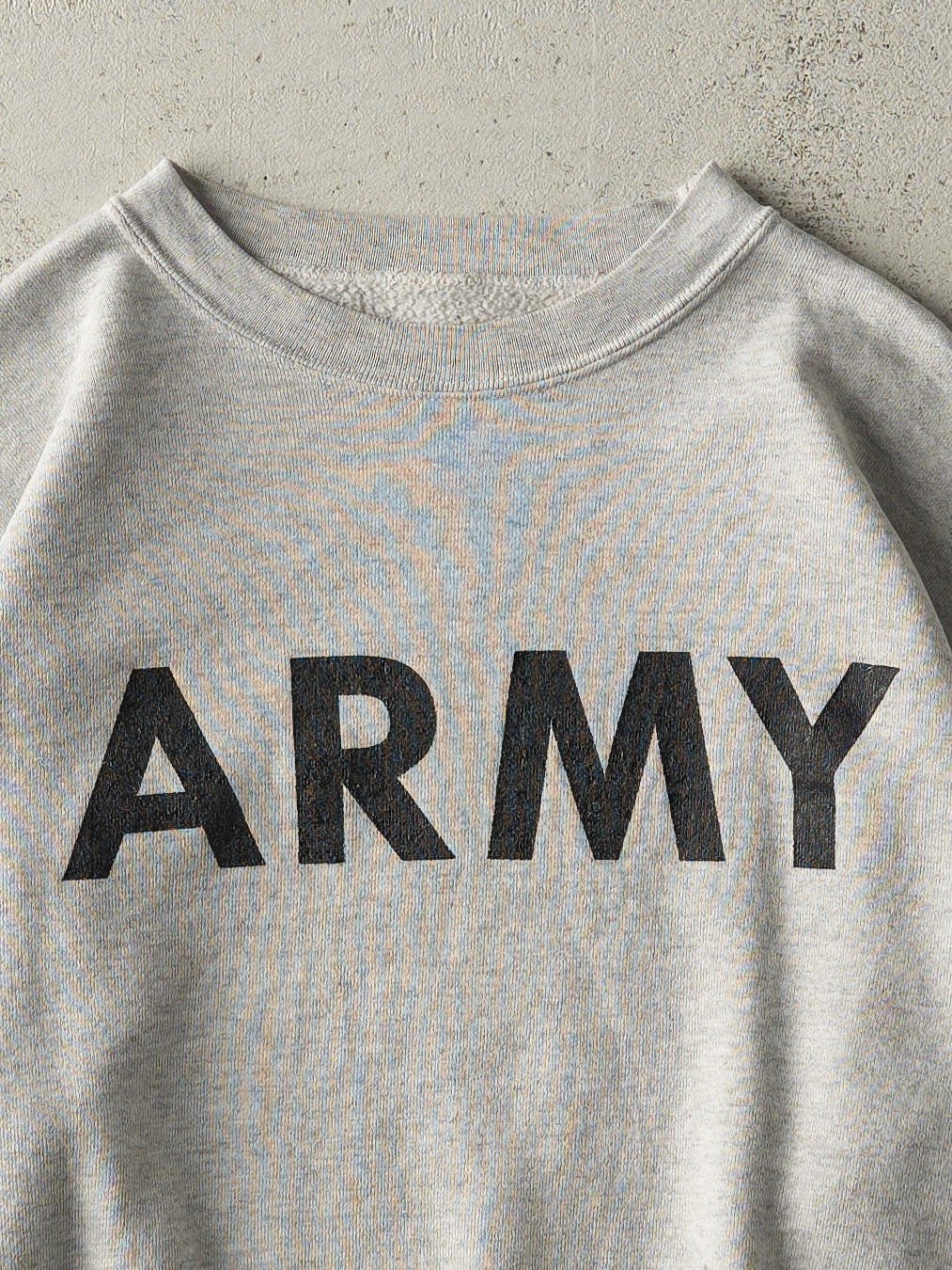 Vintage 90s Heather Grey Army Crewneck (M)