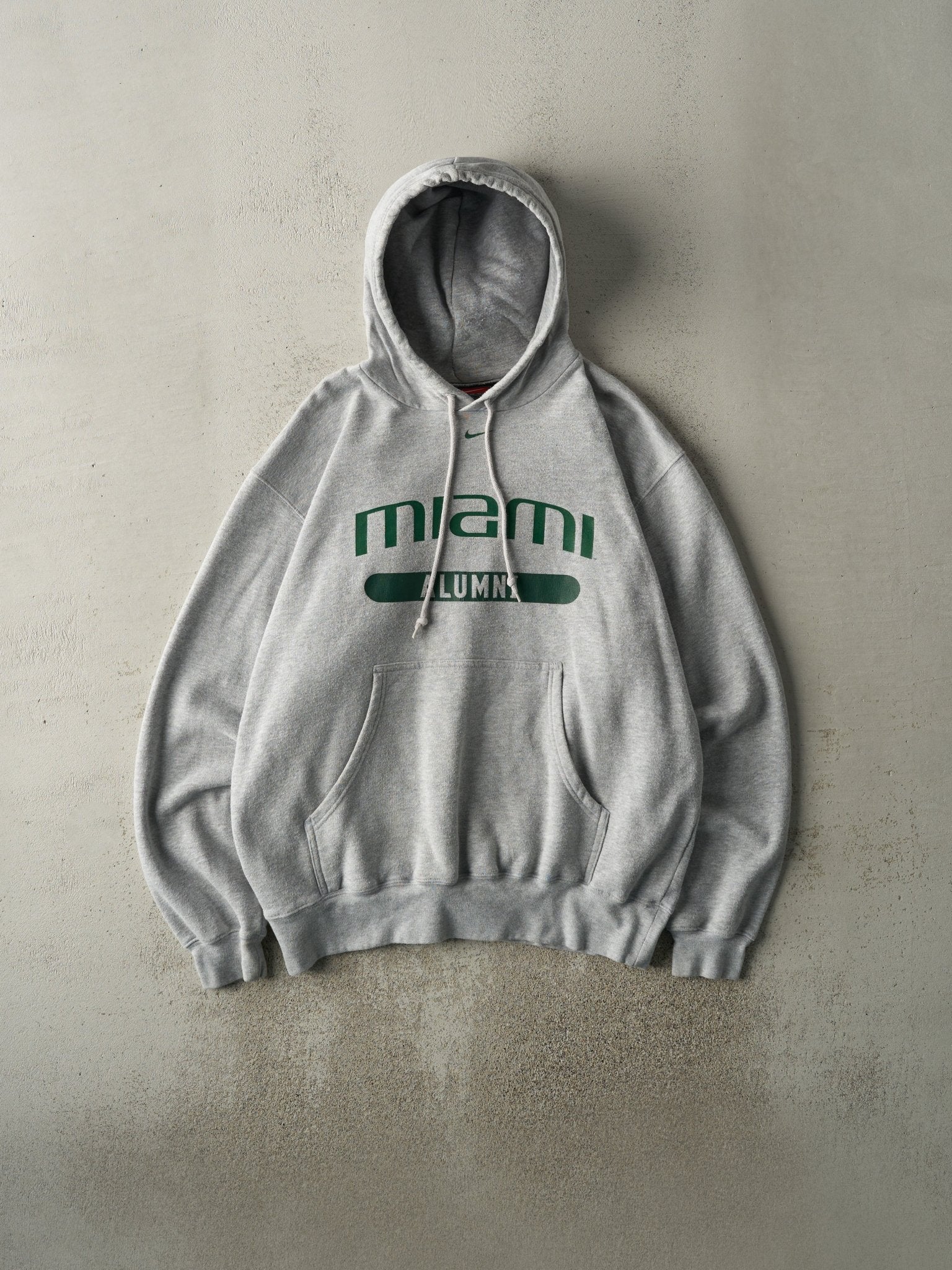 Vintage Y2K Grey University of Miami Nike Swoosh Hoodie (L)