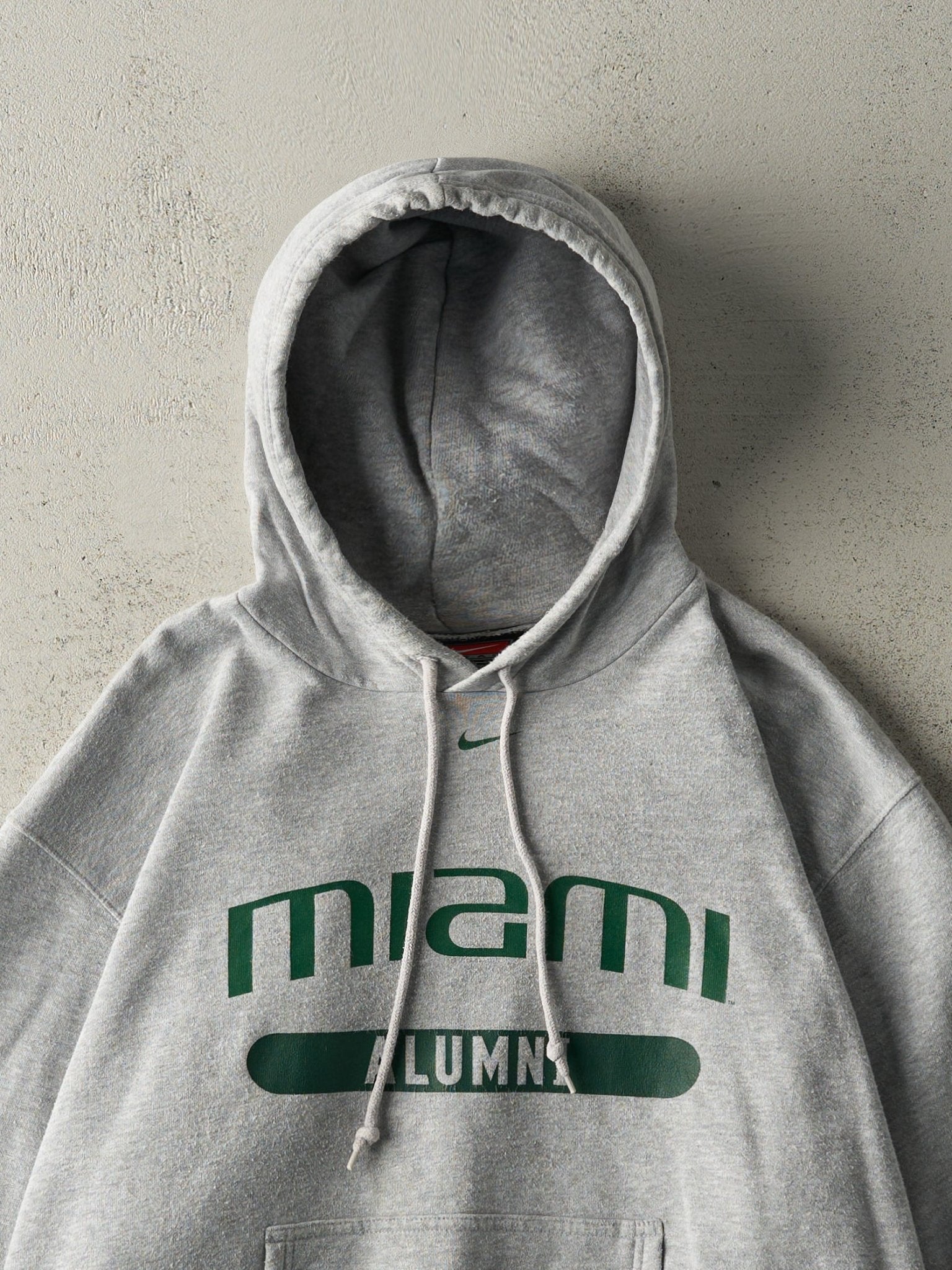 Vintage Y2K Grey University of Miami Nike Swoosh Hoodie (L)