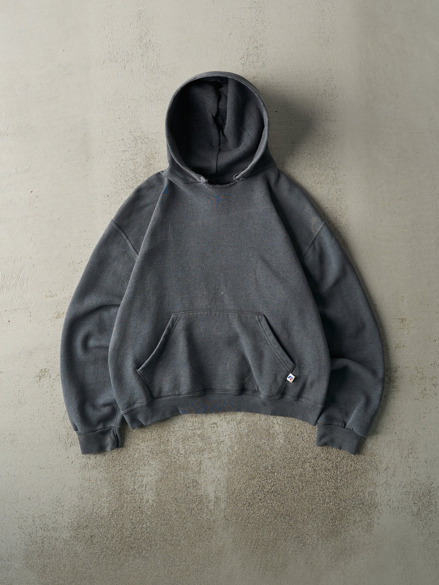 Vintage Y2K Charcoal Grey Russell Athletic Hoodie (M)