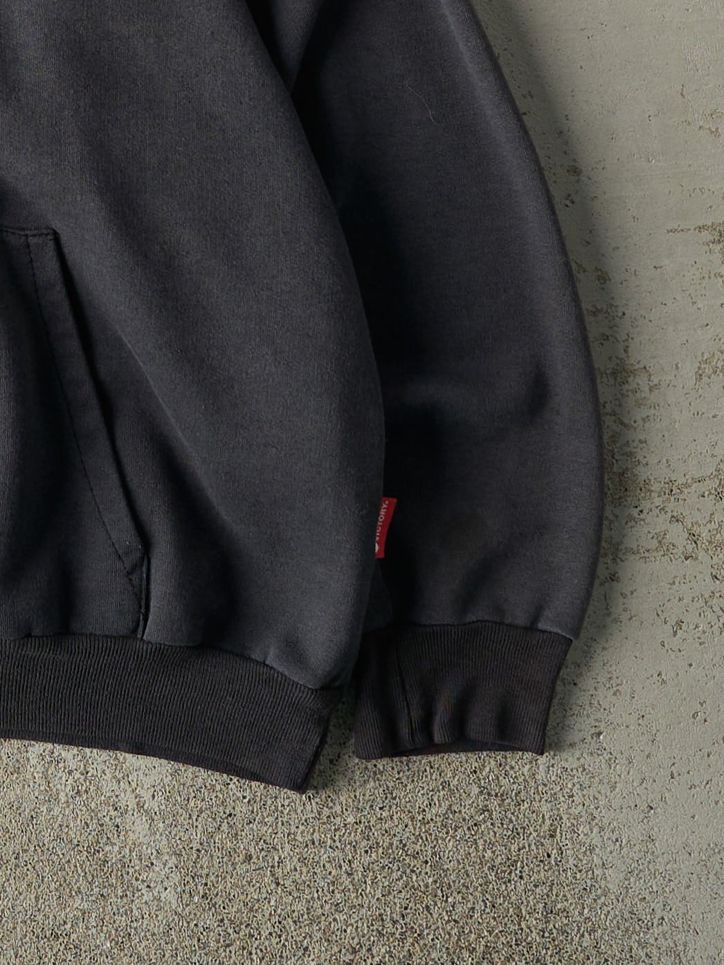 Vintage 90s Charcoal Grey Kelsey Campus Hoodie (L)