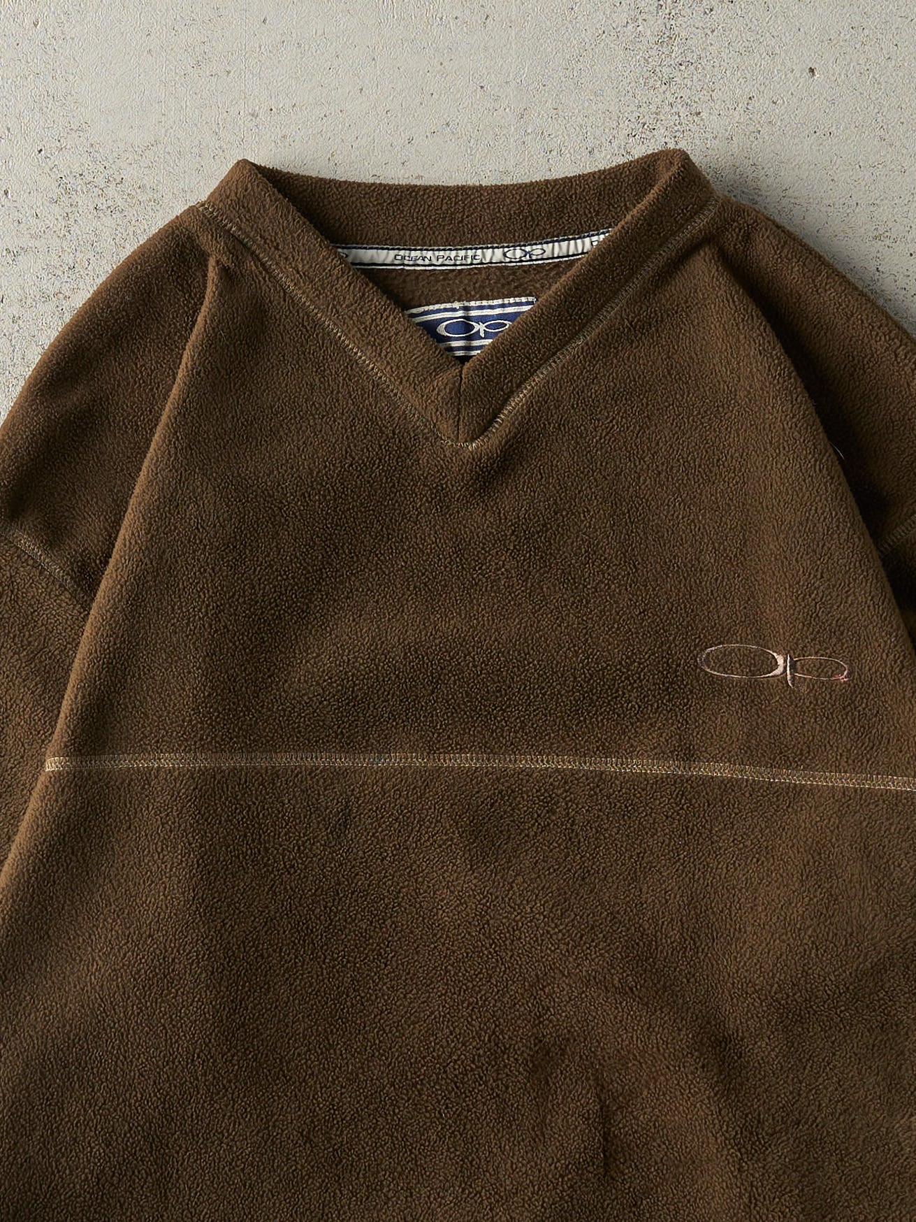 Vintage Y2K Brown Ocean Pacific Fleece Sweatshirt (L)