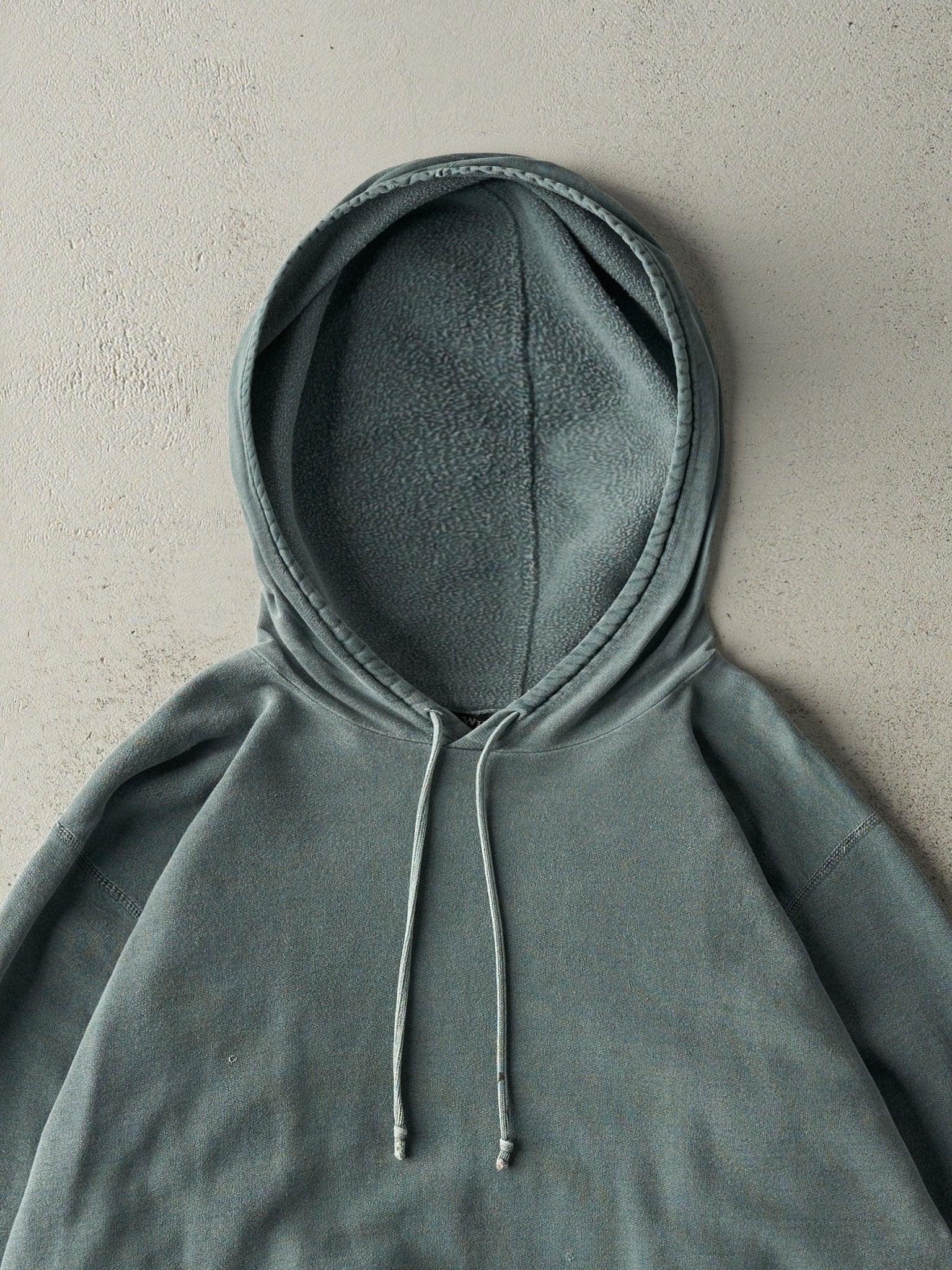 Vintage 90s Washed Green Blank Hoodie (XL)