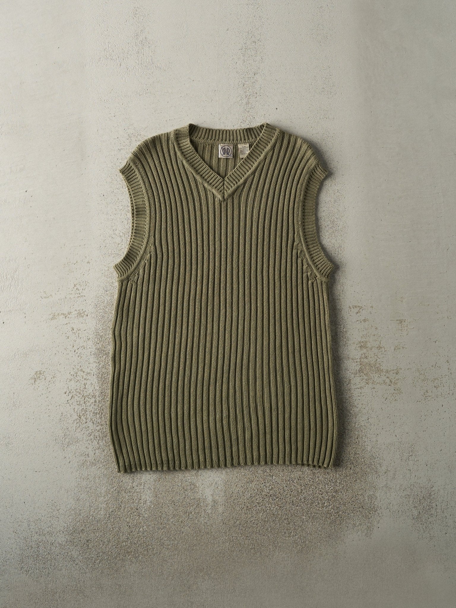 Vintage 90s Green R&R Knit Sweater Vest (S/M)