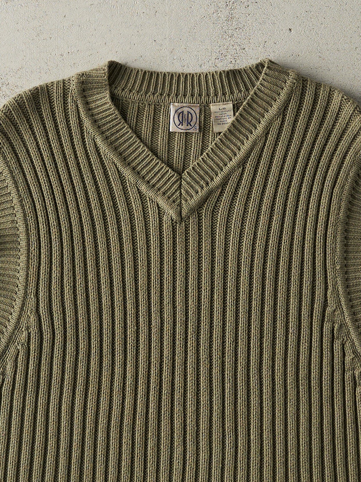 Vintage 90s Green R&R Knit Sweater Vest (S/M)