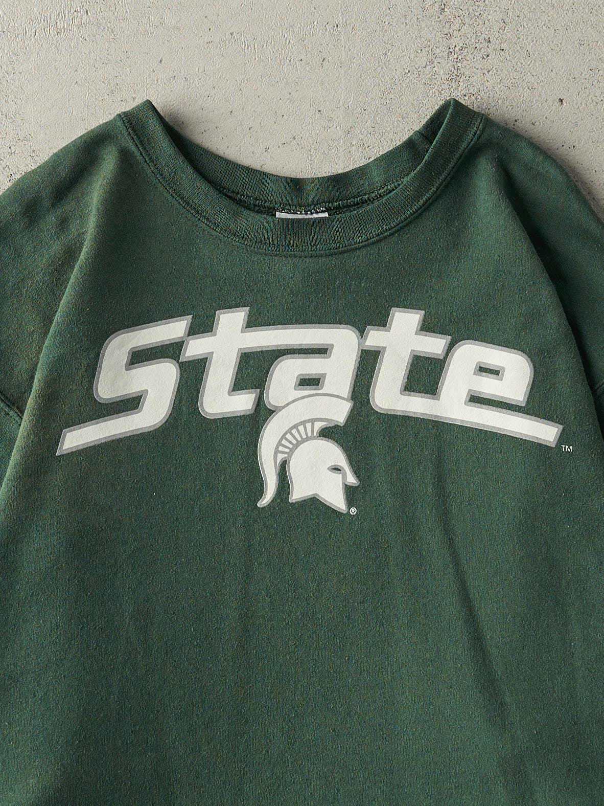 Vintage Y2K Green Michigan State Spartans Crewneck (M)