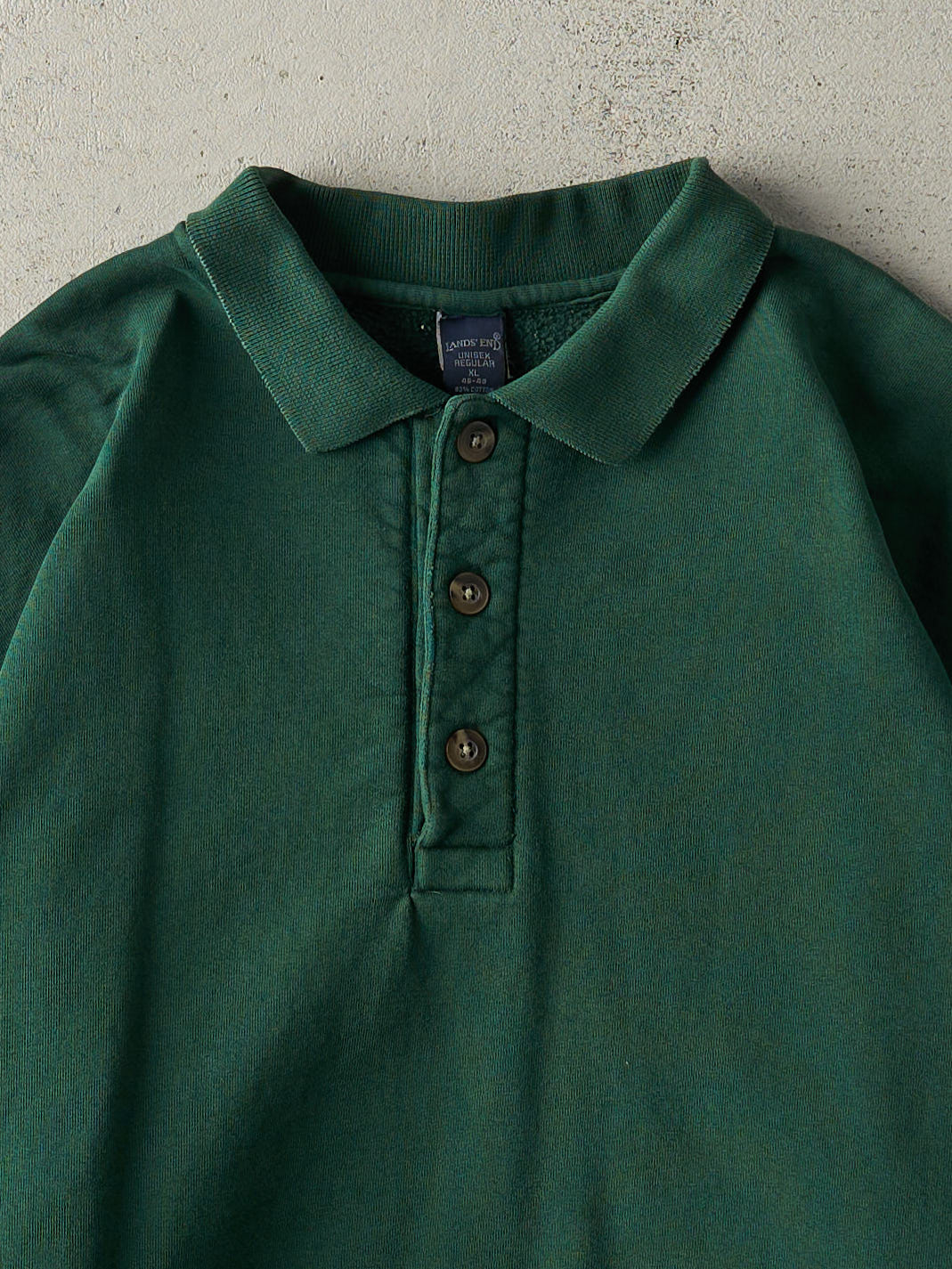 Vintage 90s Green Quarter Button Sweatshirt (L)