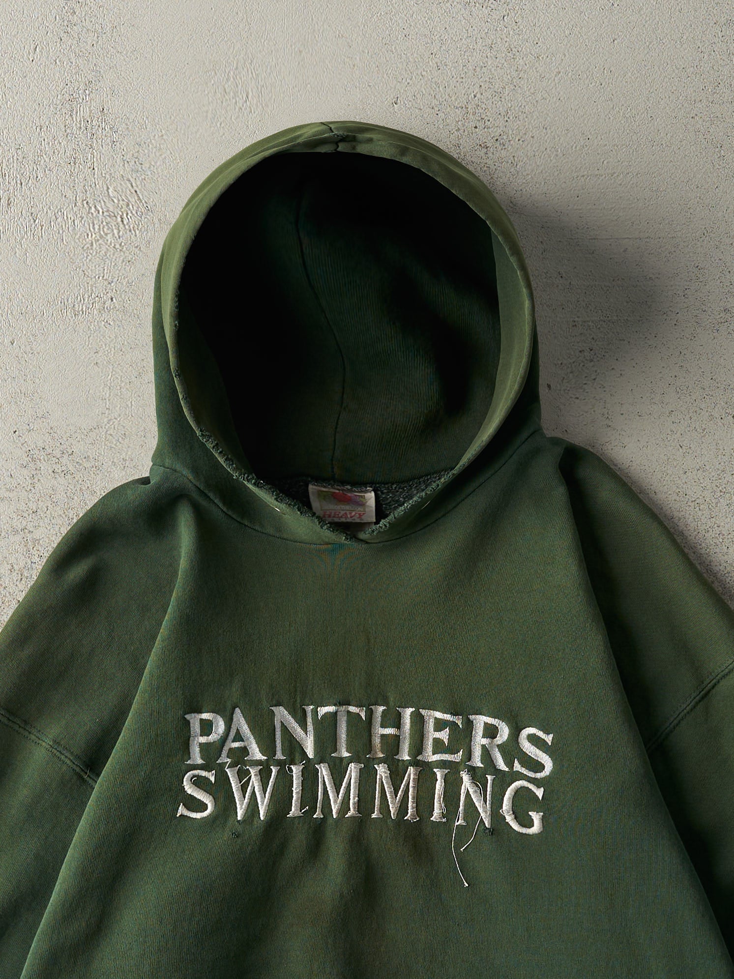 Vintage 90s Sun Faded Green Panthers Swimming Hoodie (L)