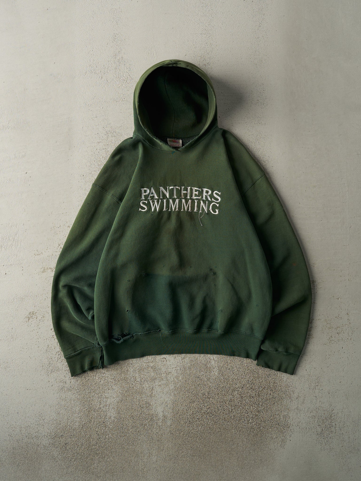 Vintage 90s Sun Faded Green Panthers Swimming Hoodie (L)