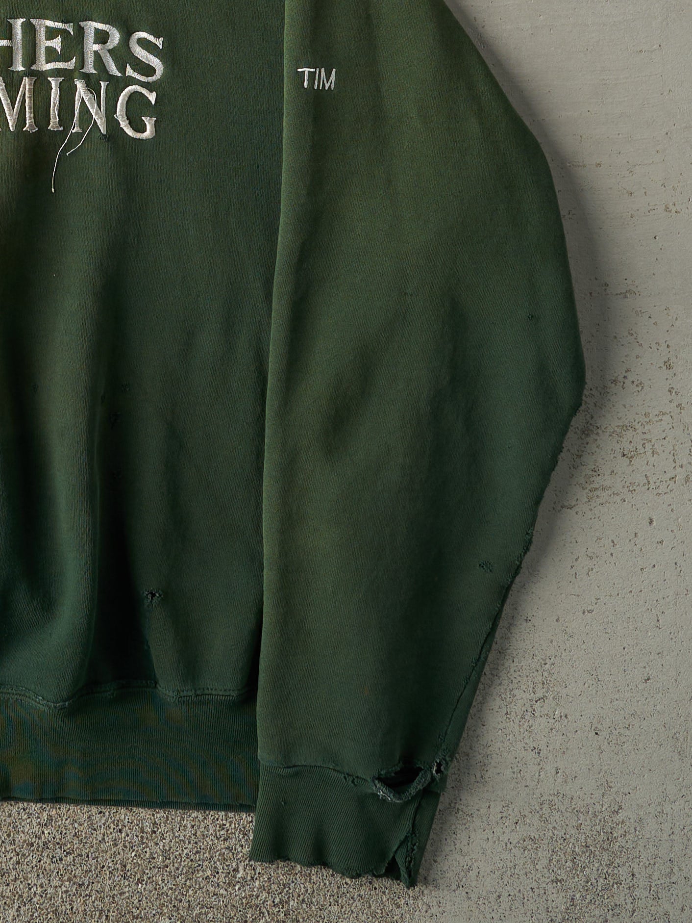 Vintage 90s Sun Faded Green Panthers Swimming Hoodie (L)