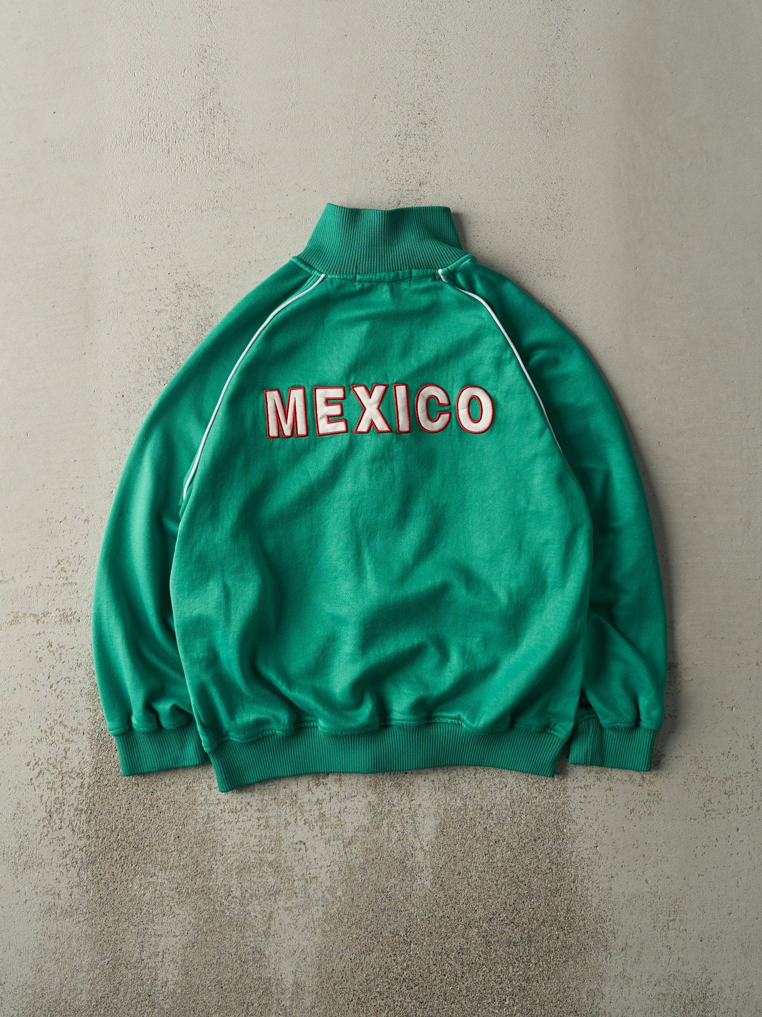 Vintage Y2K Green Embroidered Mexico Track Jacket (M)