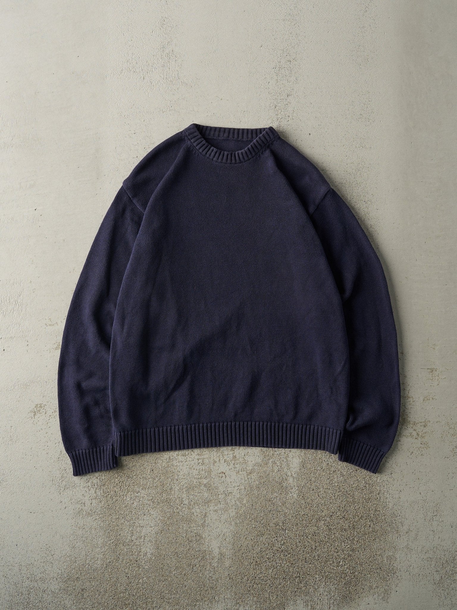 Vintage 90s Navy Blue Knit Pullover (M)
