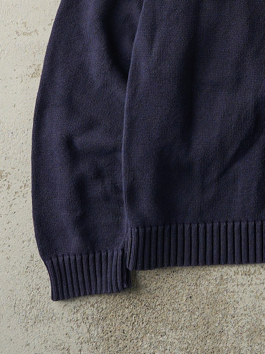 Vintage 90s Navy Blue Knit Pullover (M)