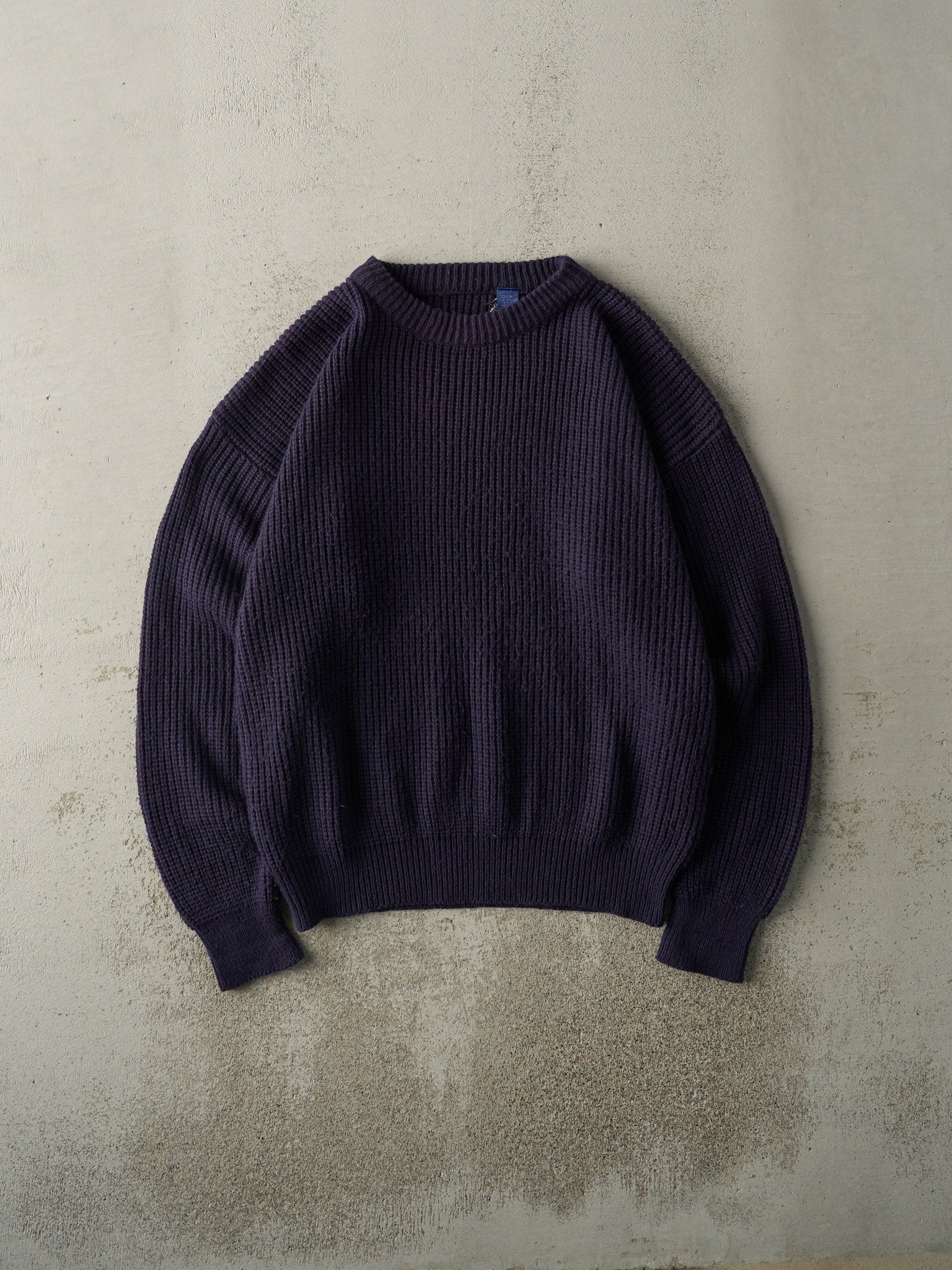 Vintage 90s Navy Blue Fishermans Knit (L)
