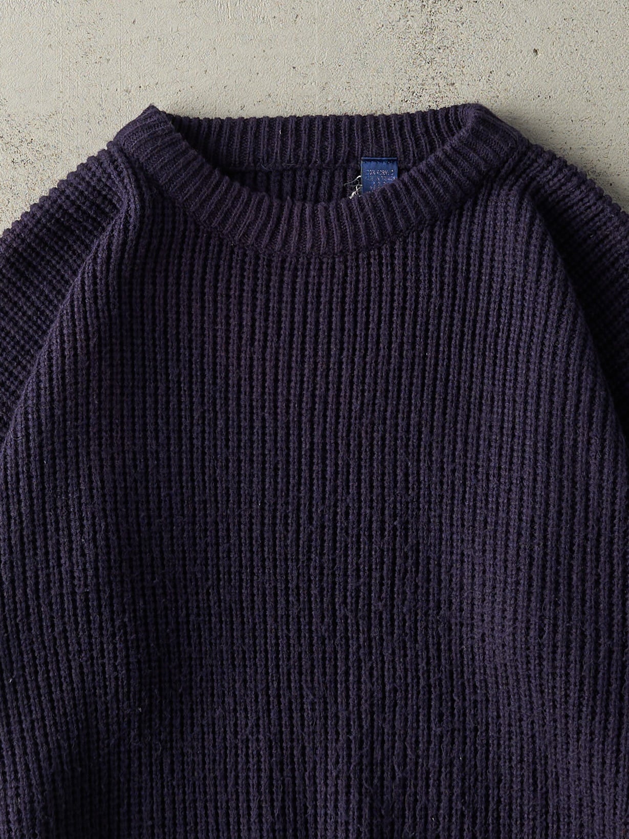 Vintage 90s Navy Blue Fishermans Knit (L)
