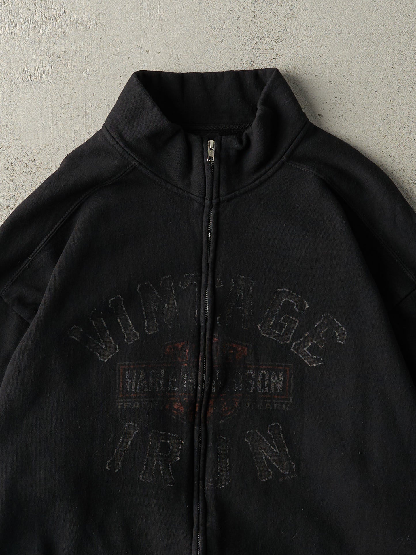 14' Black Washington PA Harley Davidson Zip Up Sweatshirt (XL)