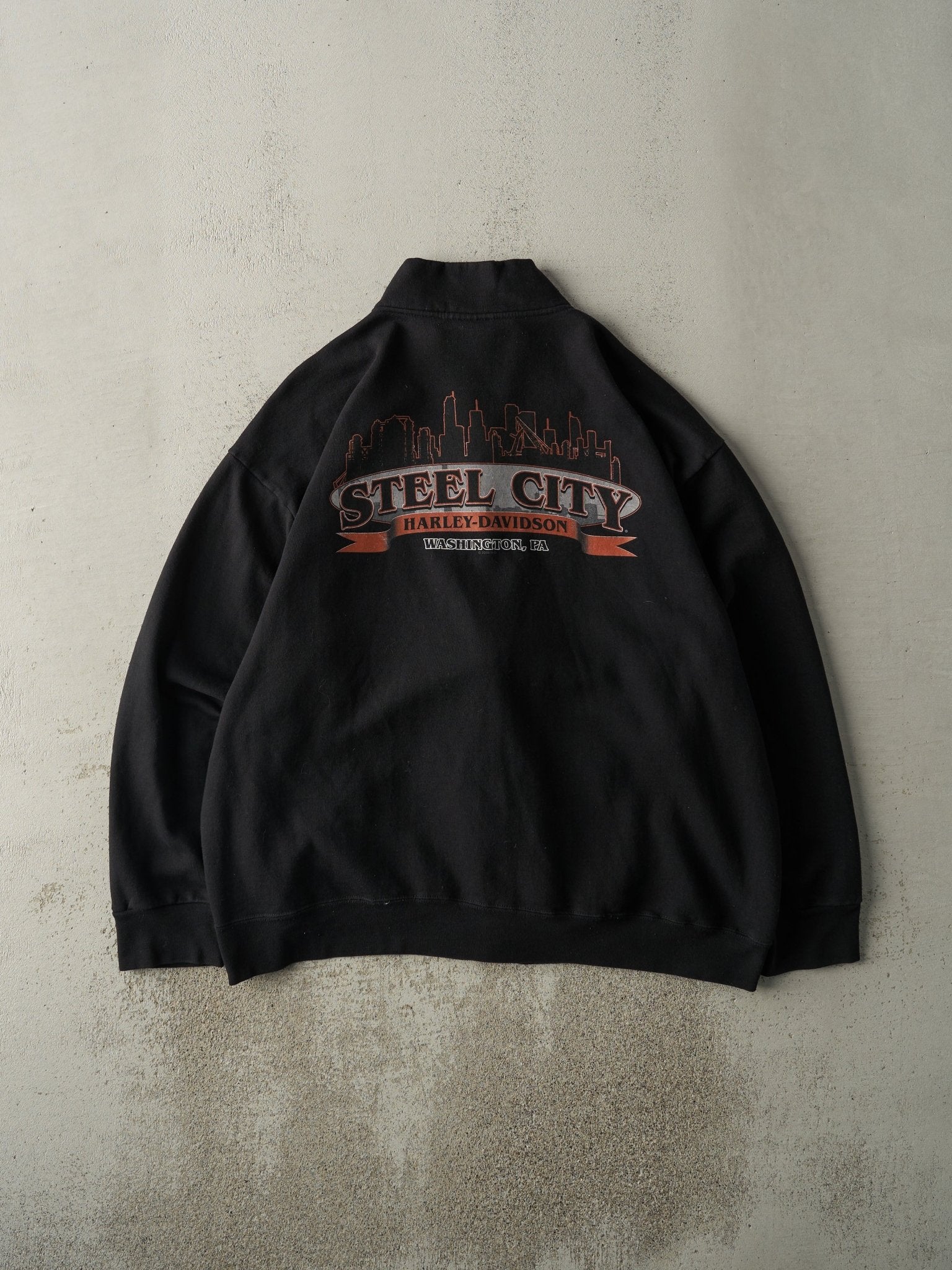 14' Black Washington PA Harley Davidson Zip Up Sweatshirt (XXL)