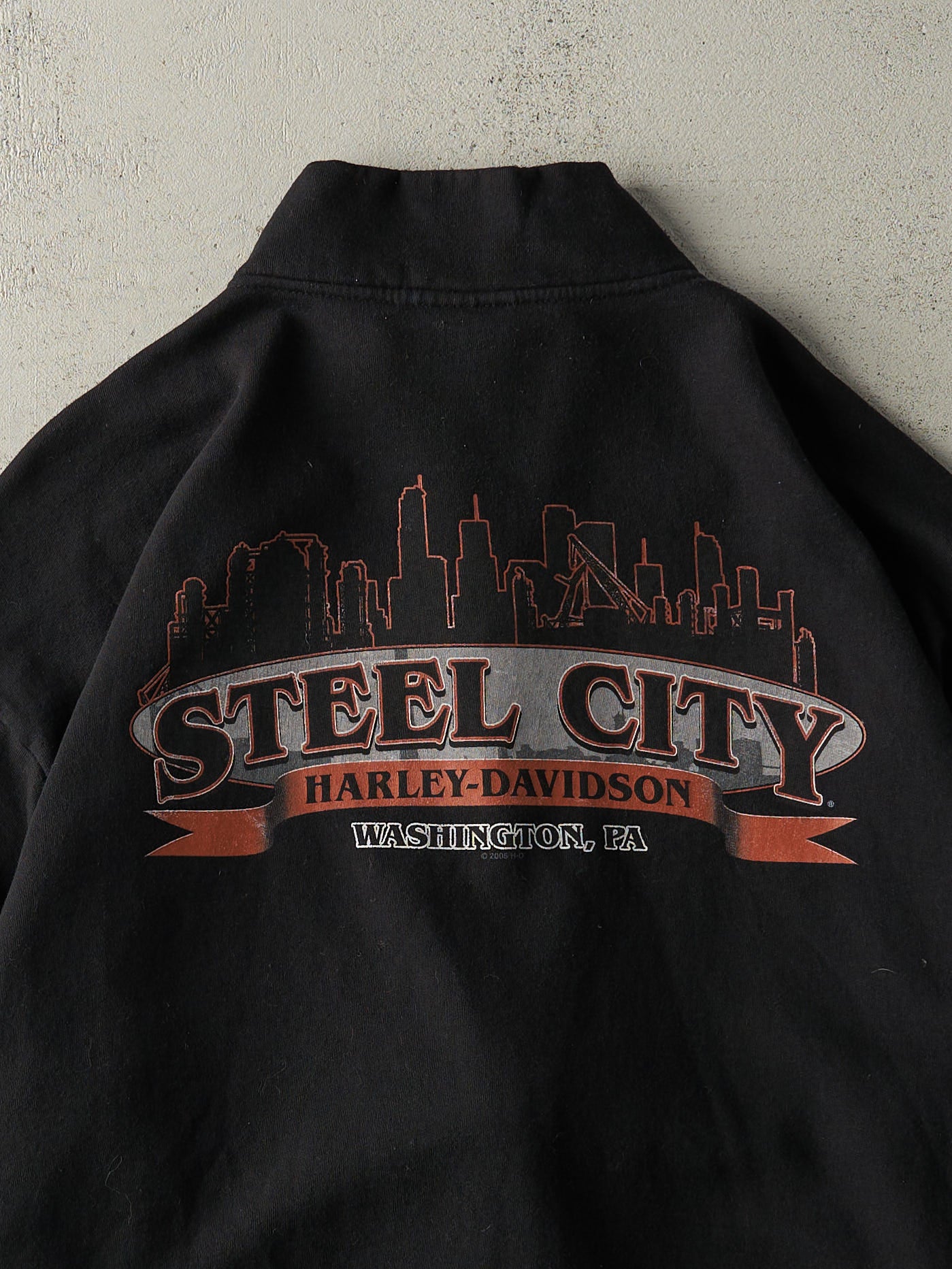 14' Black Washington PA Harley Davidson Zip Up Sweatshirt (XXL)