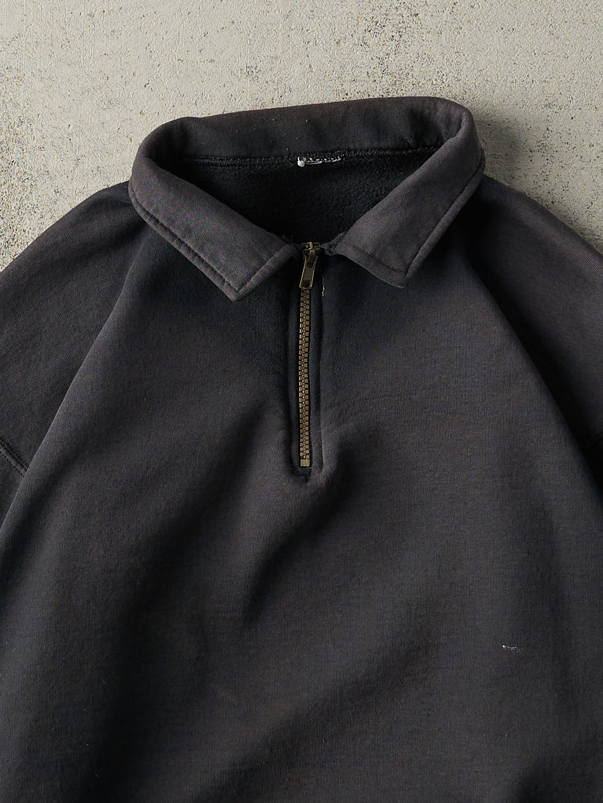 Vintage 90s Sun Faded Black Quarter Zip Sweatshirt (L)