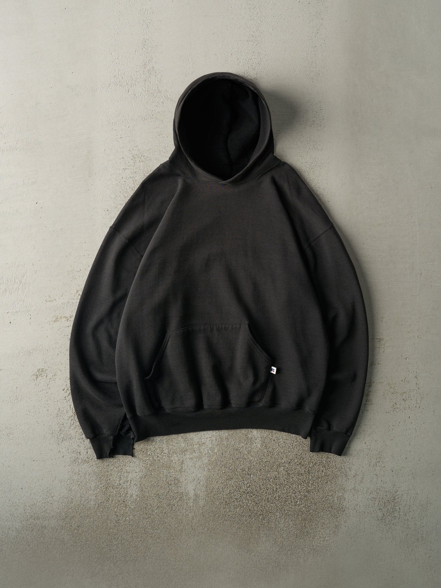Vintage 90s Faded Black Russell Athletic Hoodie (L)