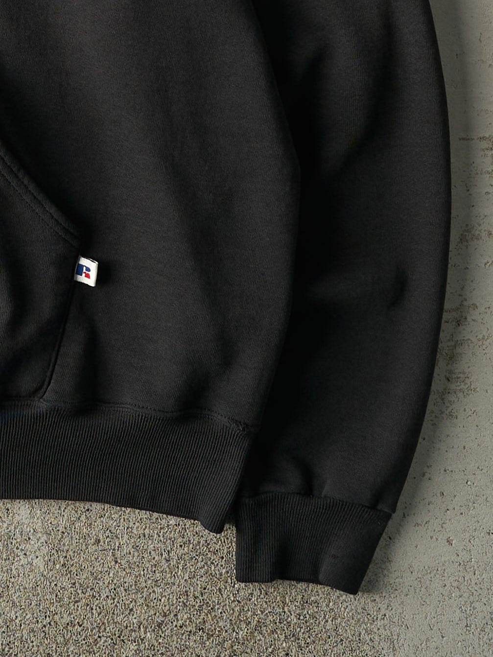 Vintage 90s Faded Black Russell Athletic Hoodie (L)