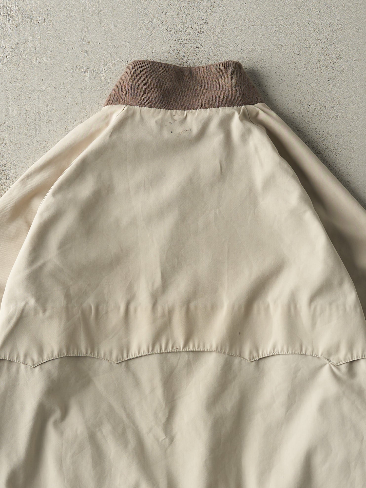 Vintage 80s Beige Reversible Harrington Bomber Jacket (M/L)