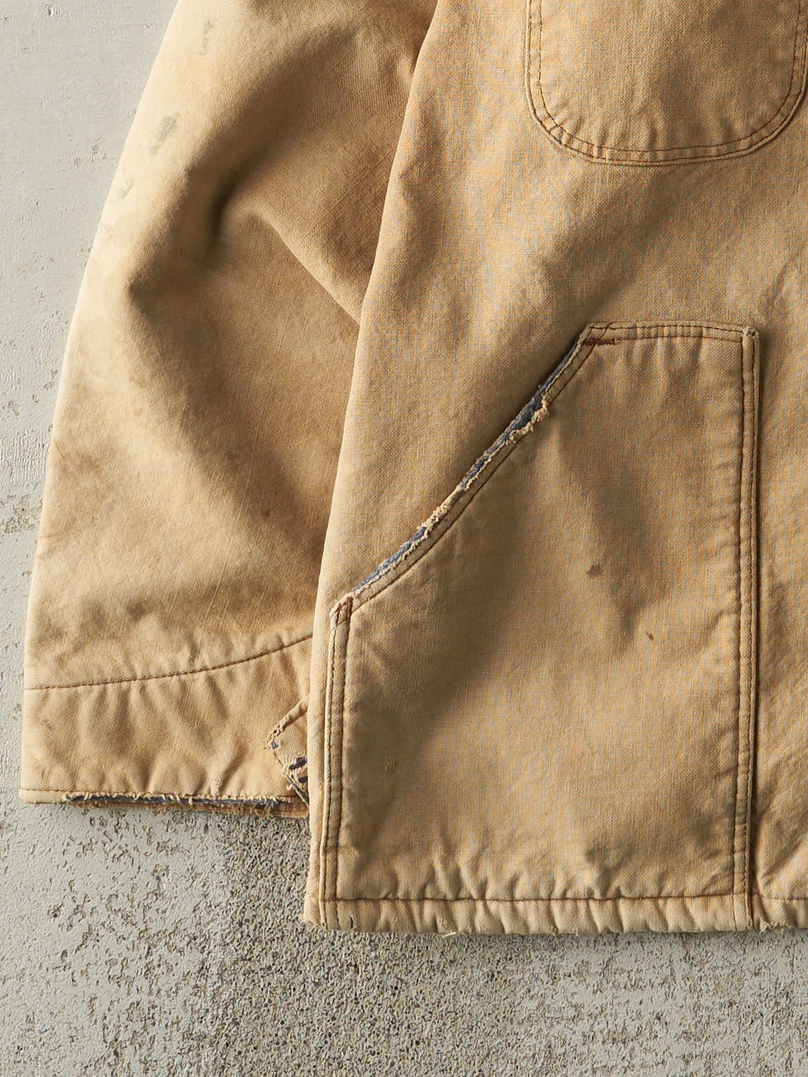Vintage 80s Beige Blanket Lined Barn Chore Jacket (L/XL)