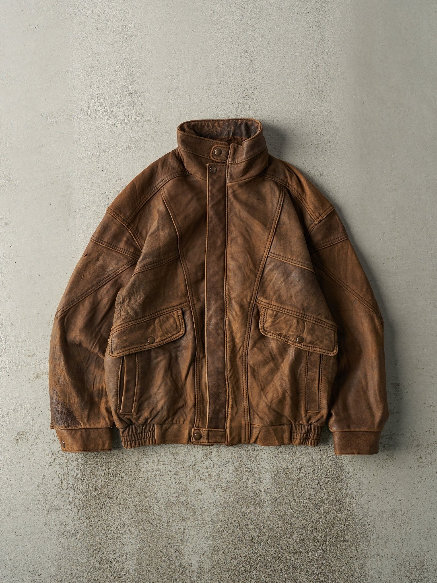 Vintage 80s Brown Leather Jacket (M)