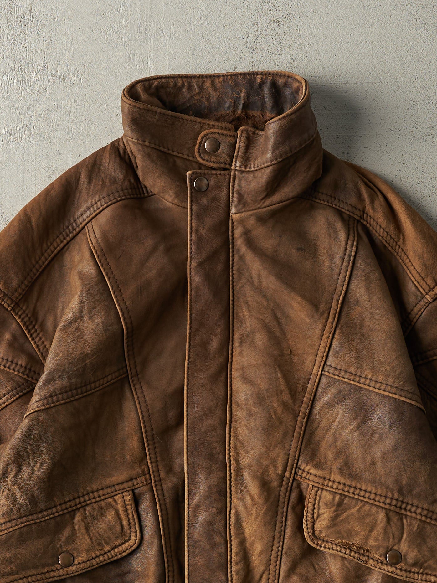 Vintage 80s Brown Leather Jacket (M)