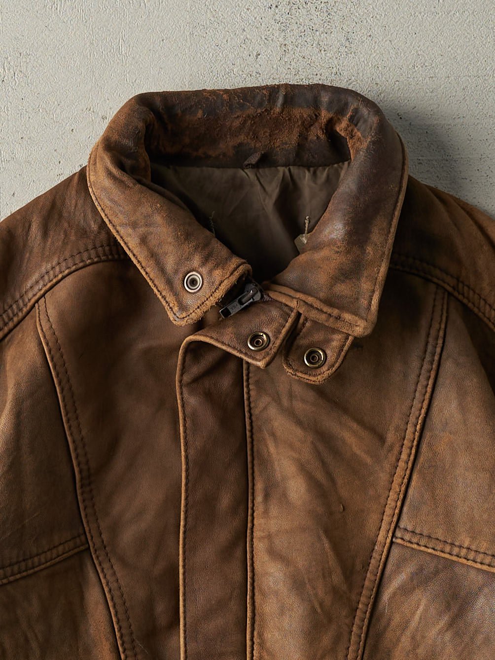 Vintage 80s Brown Leather Jacket (M)