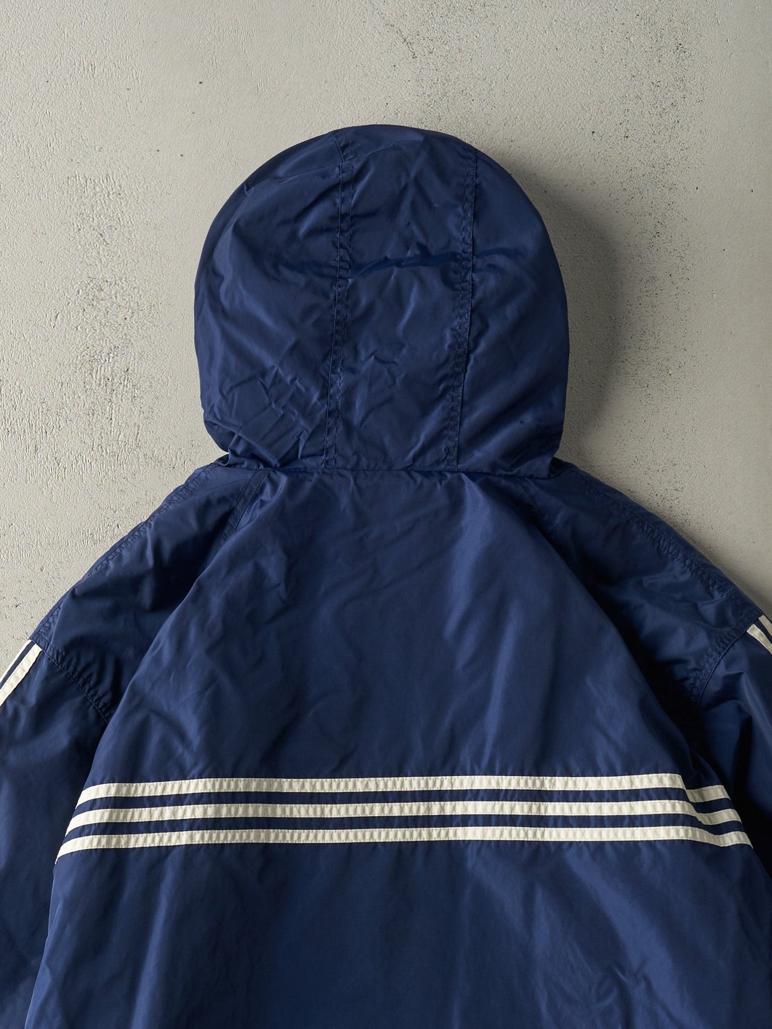 Vintage 90s Navy Blue & Grey Reversible Adidas Windbreaker Jacket (XL)