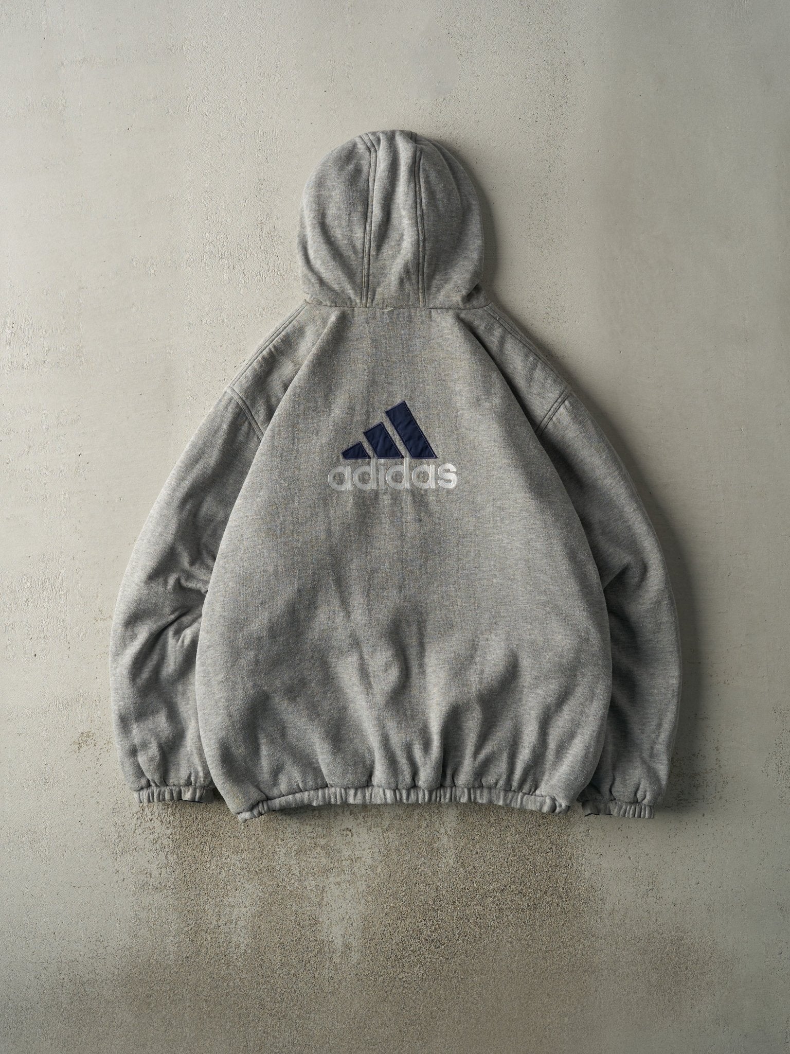 Vintage 90s Navy Blue & Grey Reversible Adidas Windbreaker Jacket (XL)