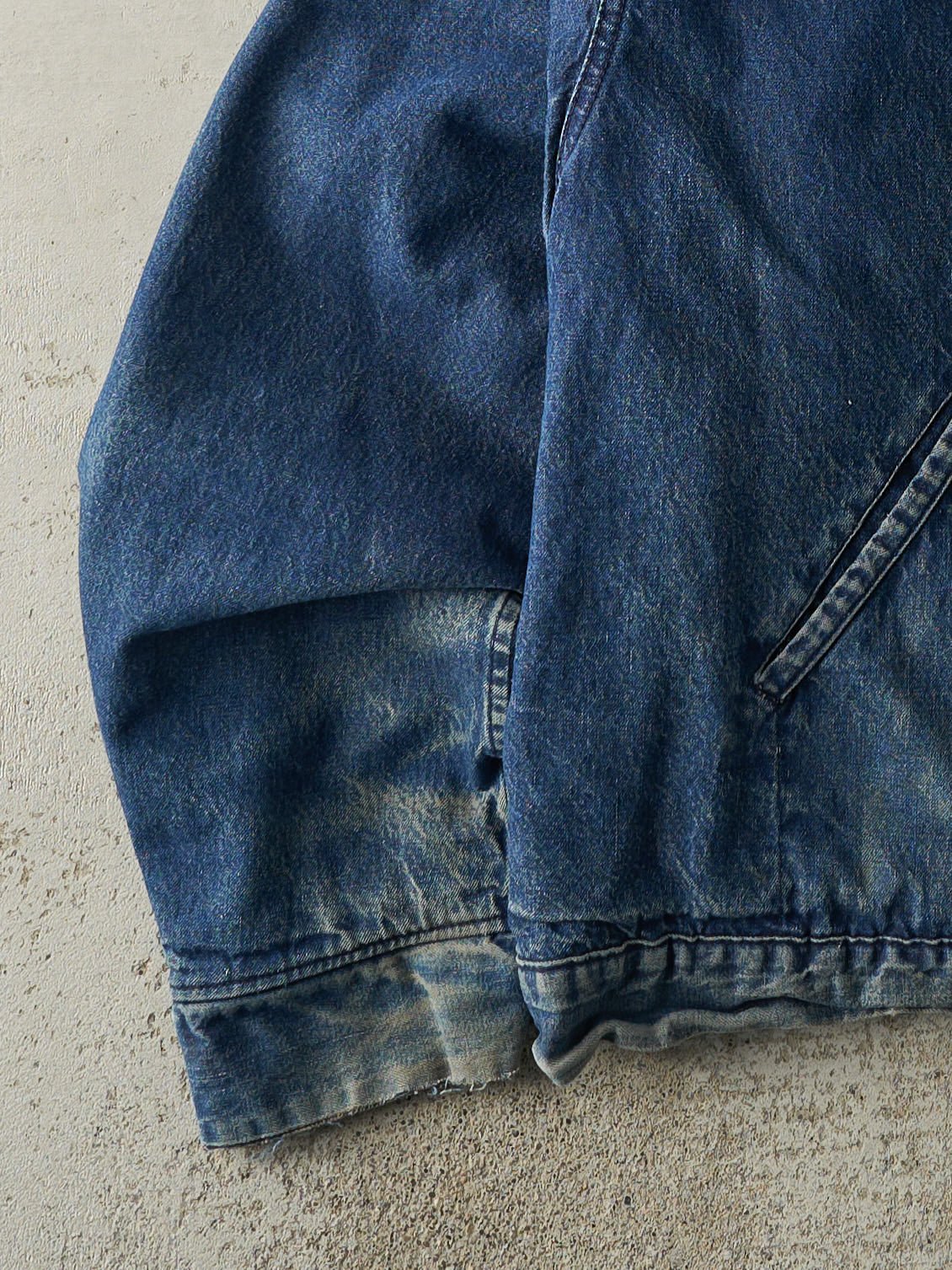 Vintage 80s Dark Wash Sears Blanket Lined Denim Work Jacket (L)