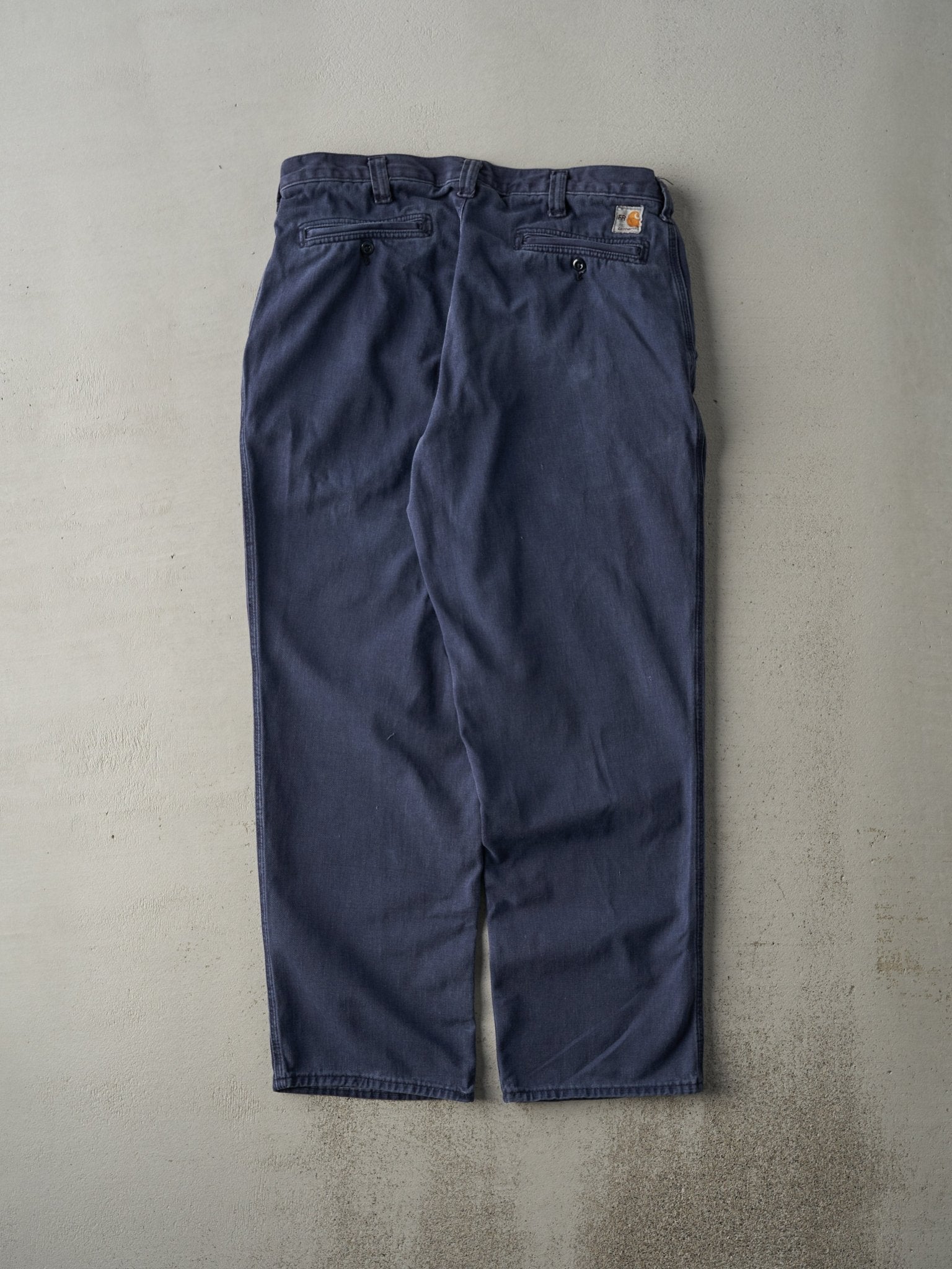 Vintage Y2K Navy Blue Carhartt Fire Resistant Work Pants (34x29.5)