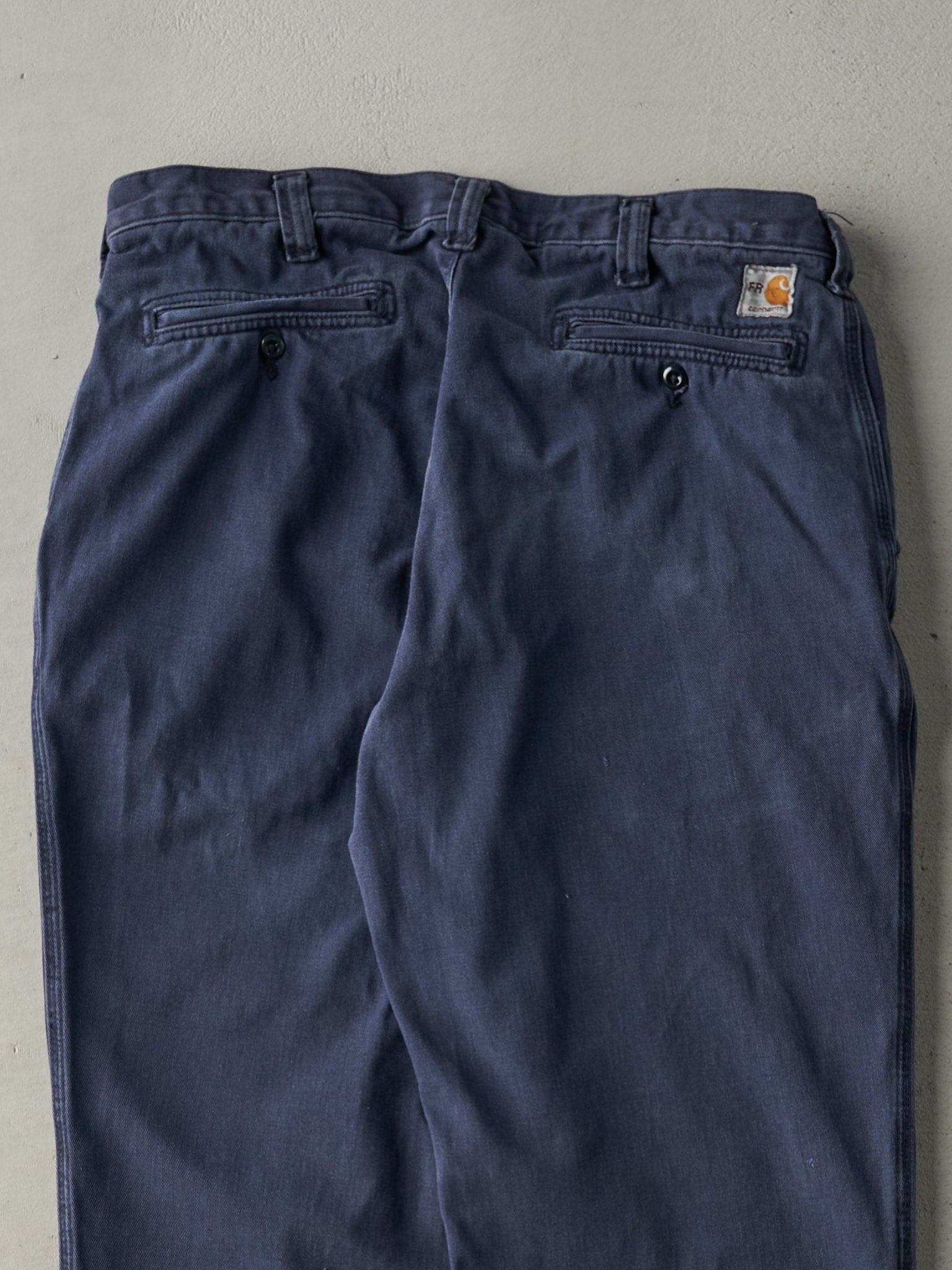 Vintage Y2K Navy Blue Carhartt Fire Resistant Work Pants (34x29.5)