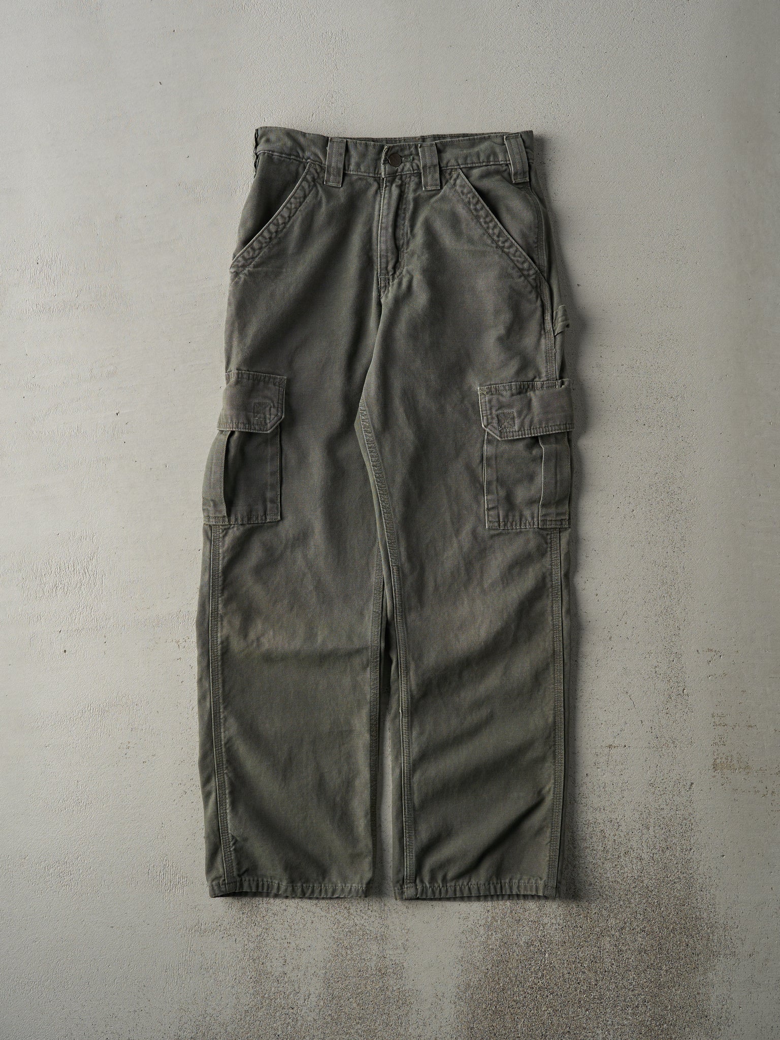 Vintage Y2K RARE Army Green Carhartt Cargo Carpenter Pants (29x28.5)