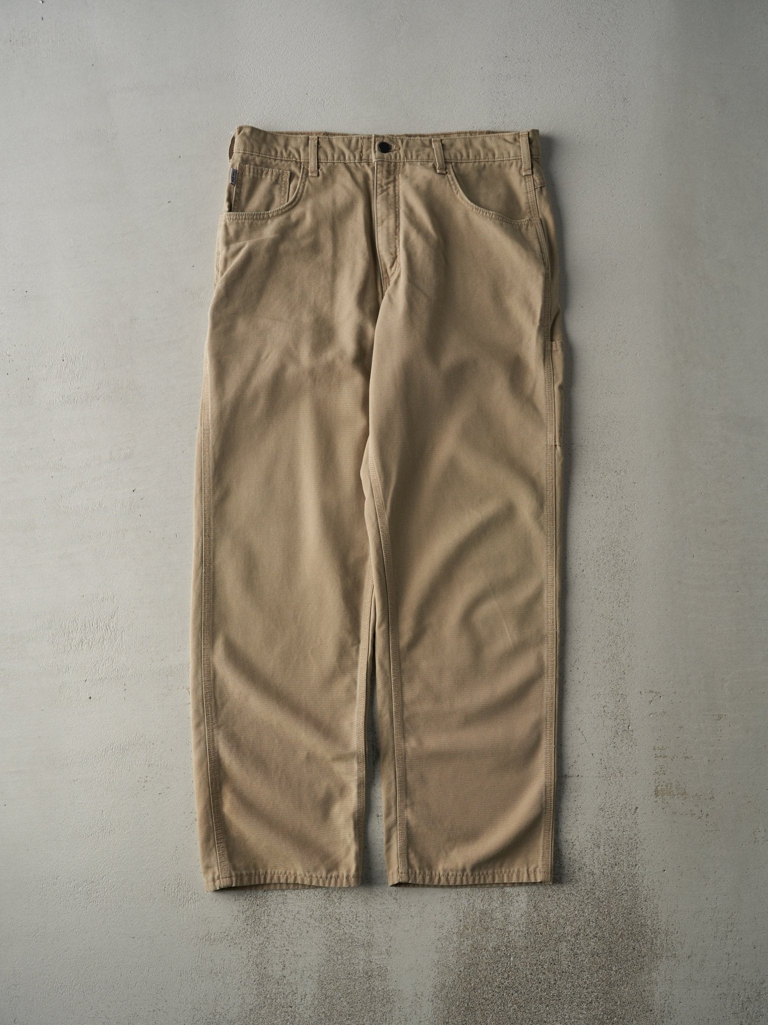 Vintage Y2K Beige Fire Resistant Carhartt Work Pants (35x32.5)