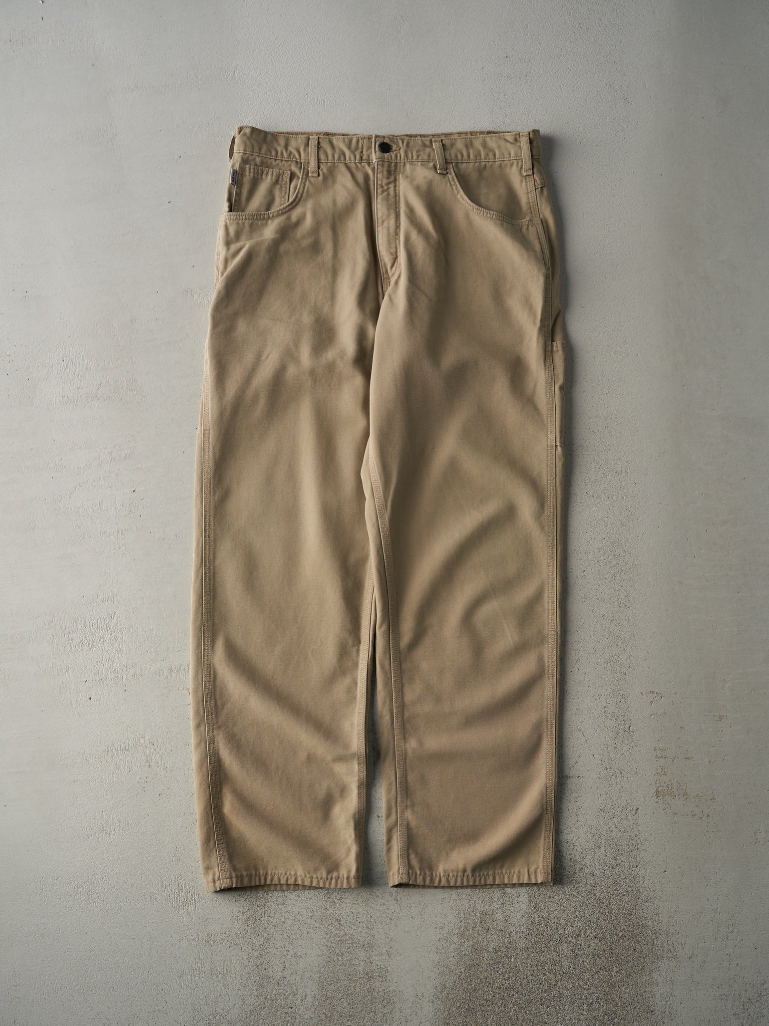 Vintage Y2K Beige Fire Resistant Carhartt Work Pants (35x32.5)