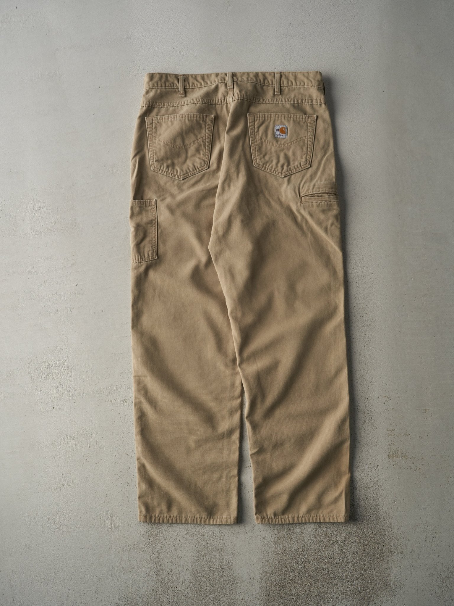 Vintage Y2K Beige Fire Resistant Carhartt Work Pants (35x32.5)