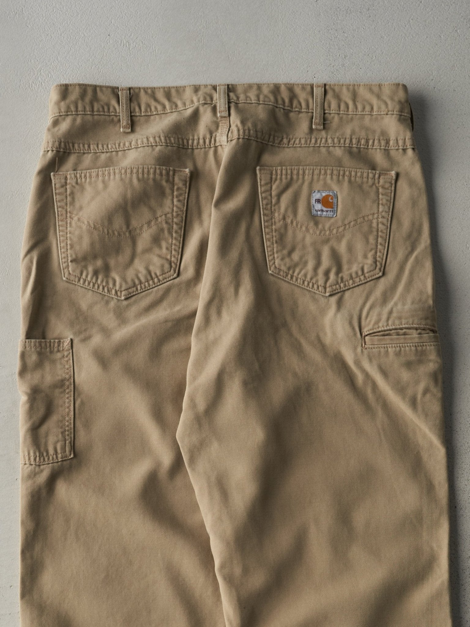 Vintage Y2K Beige Fire Resistant Carhartt Work Pants (35x32.5)