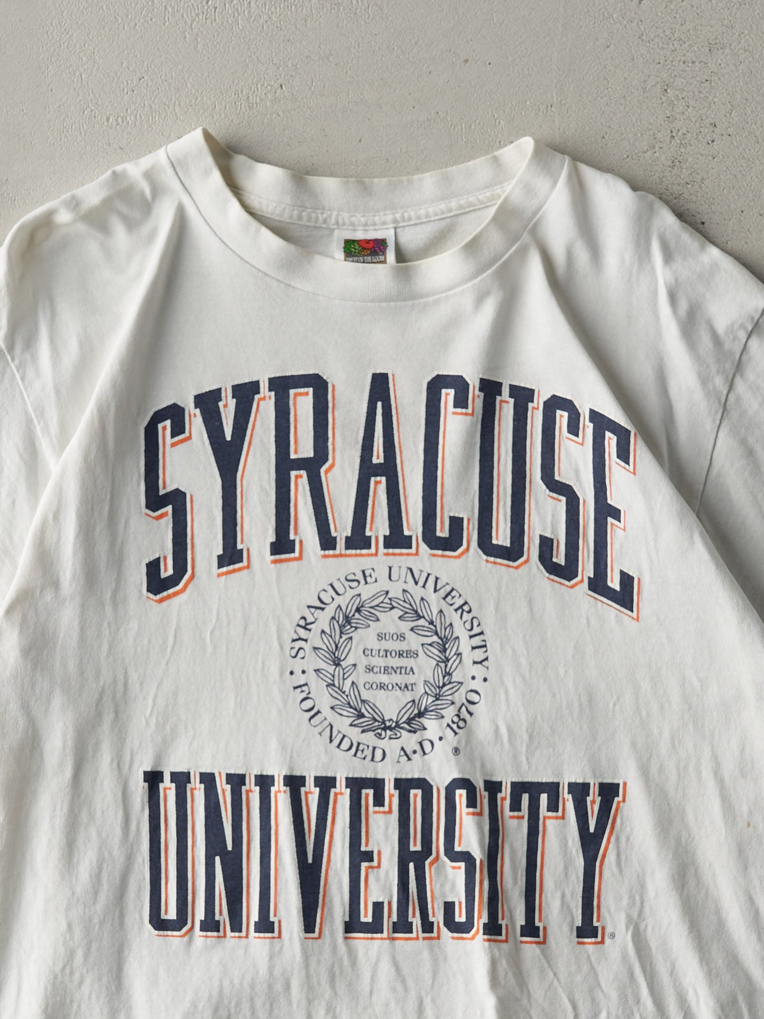 Vintage Y2K White Syracuse University Tee (M)