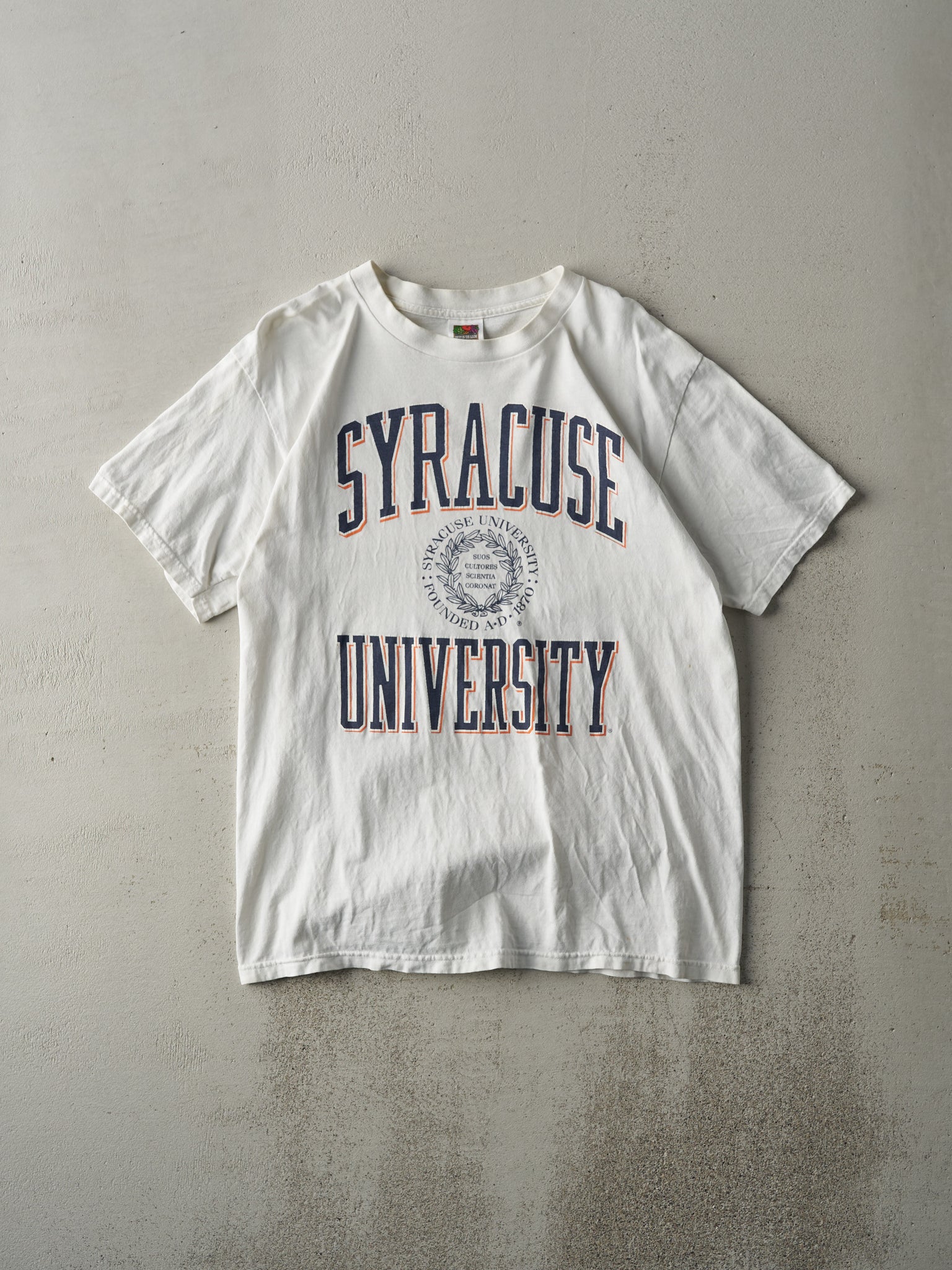 Vintage Y2K White Syracuse University Tee (M)