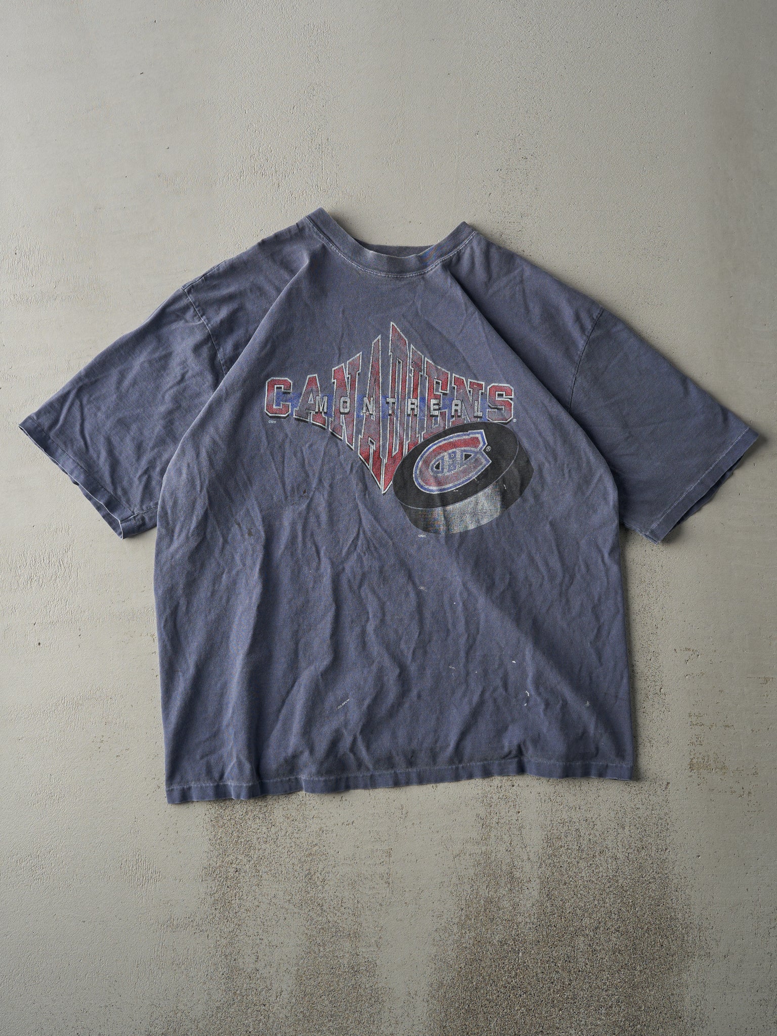 Vintage 90s Washed Blue Montreal Canadians Tee (L)