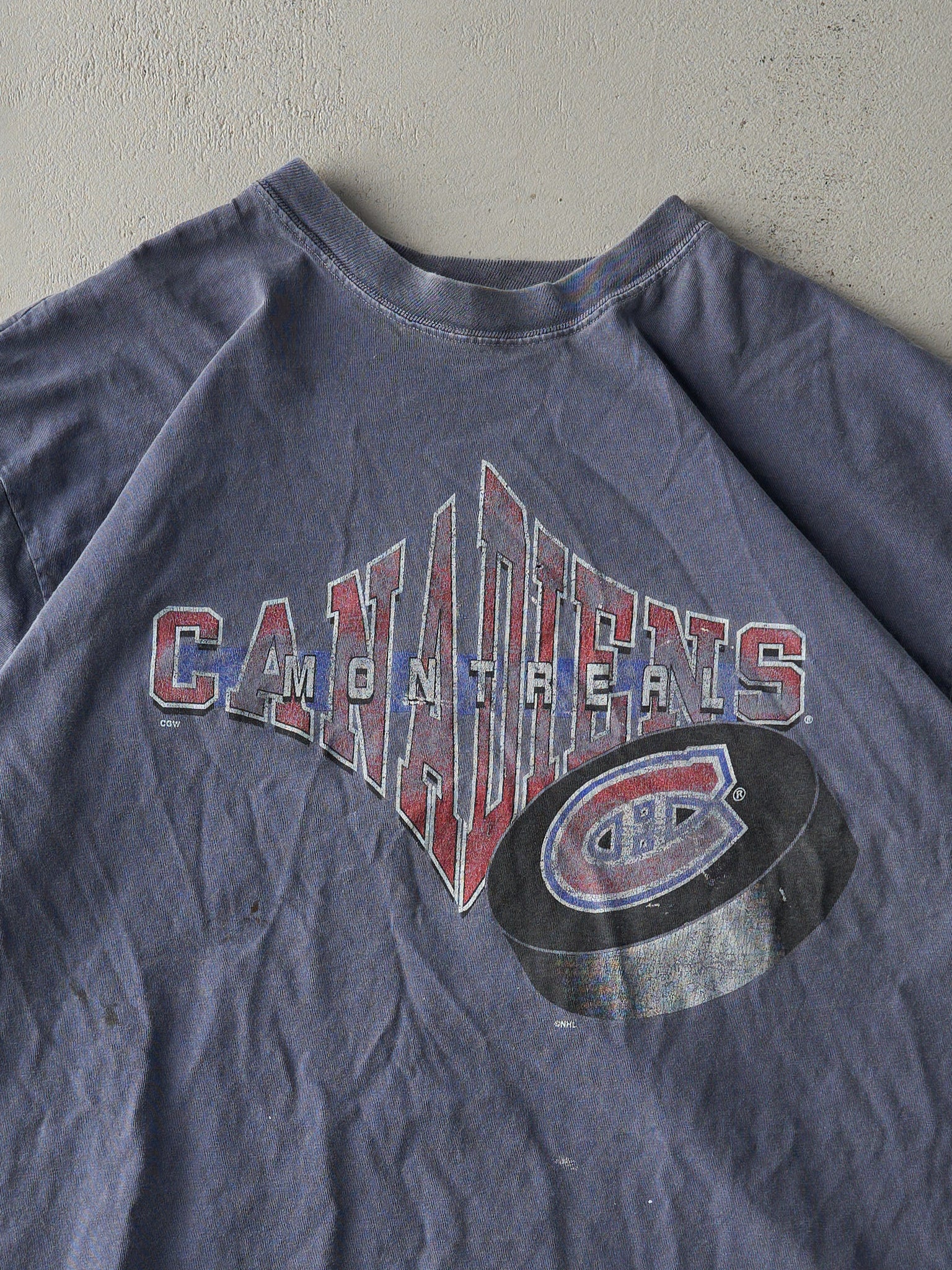 Vintage 90s Washed Blue Montreal Canadians Tee (L)