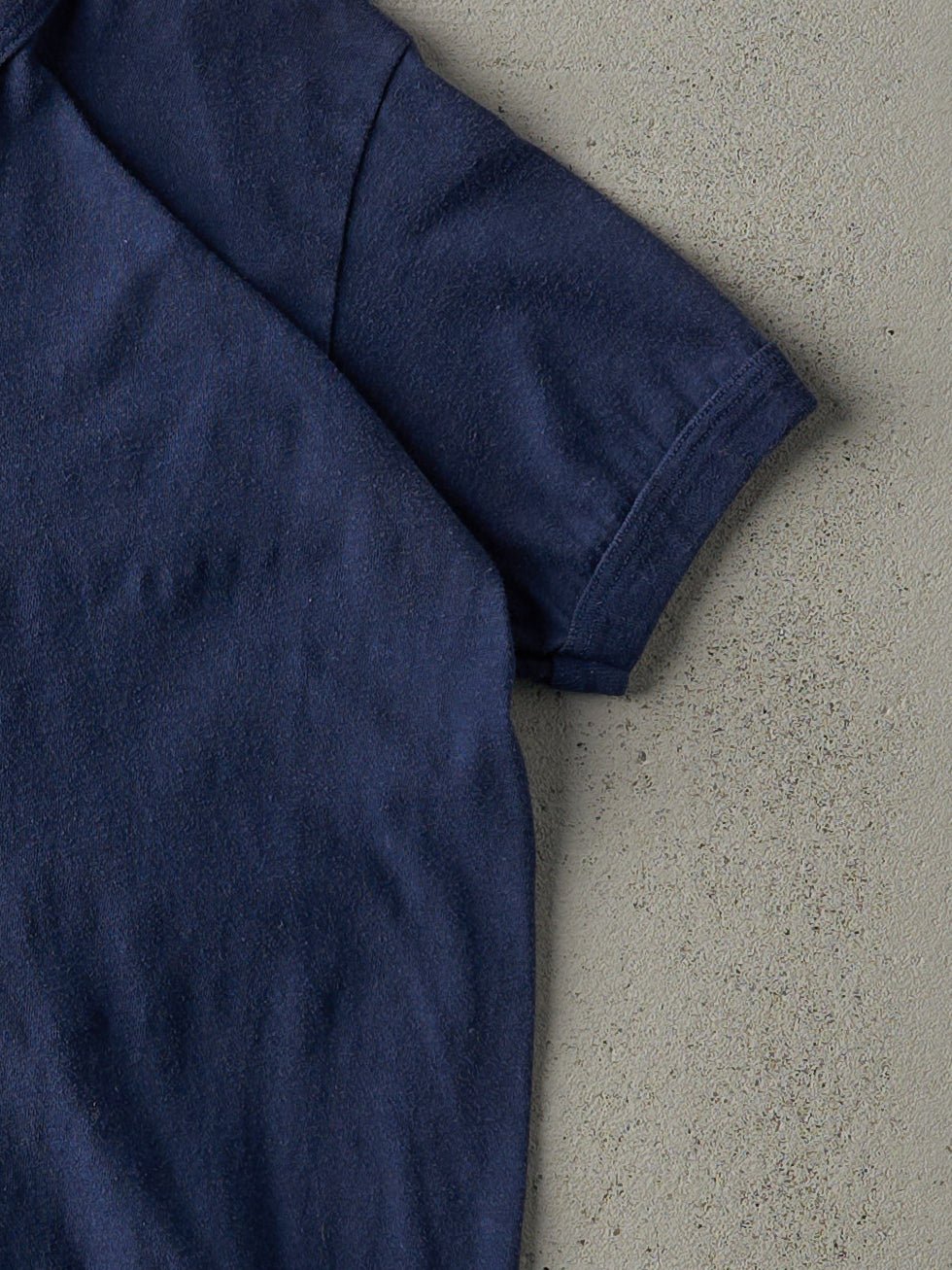 Vintage 80s Navy Blue Blank Ringer Tee (XS)