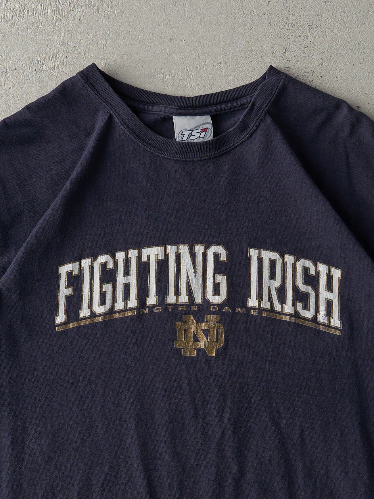 Vintage 90s Navy Blue Notre Dame Fighting Irish Tee (M)